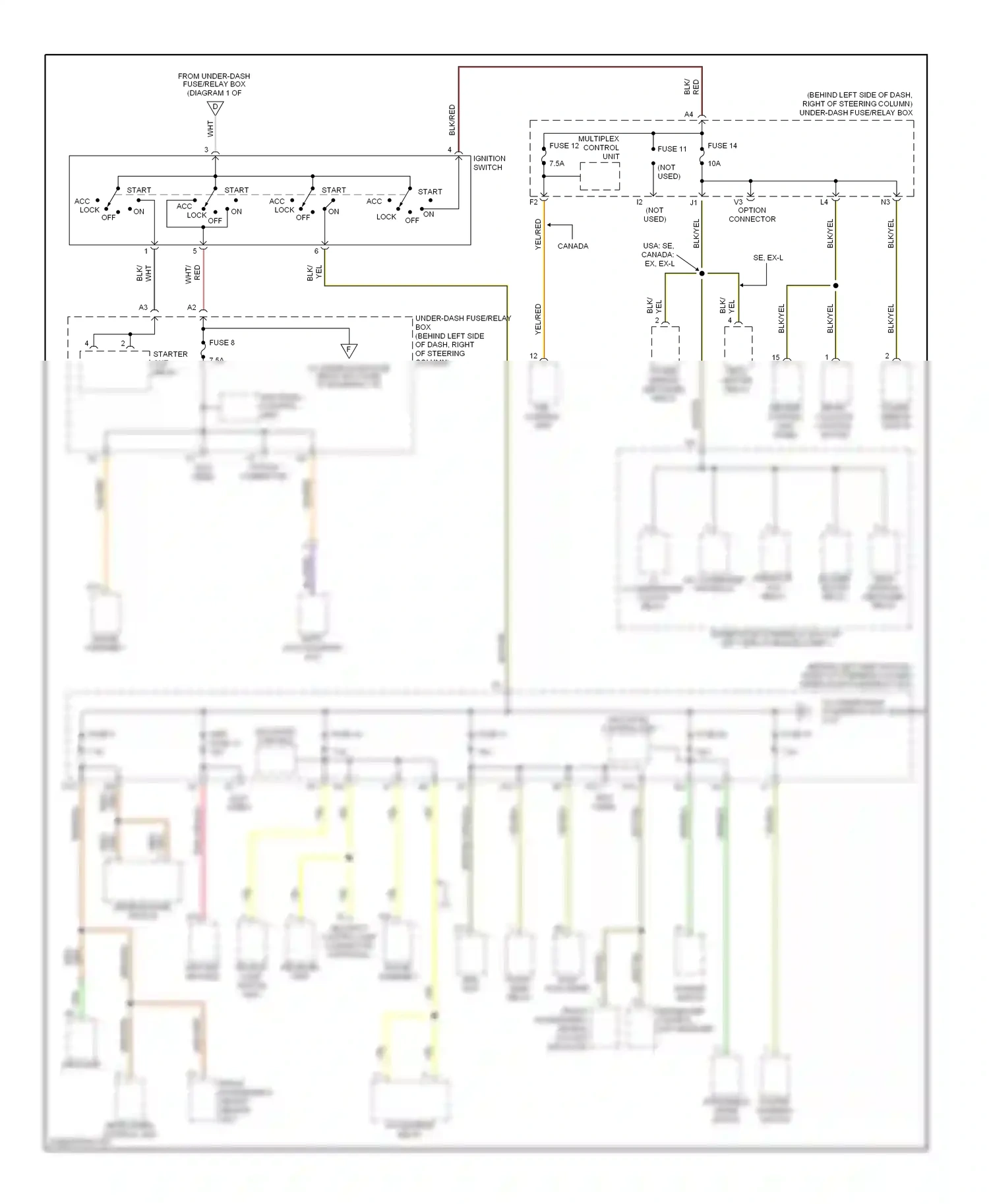Wiring diagram drl control unit for Honda CR-V II facelift (2004-2006) (4 of 4)