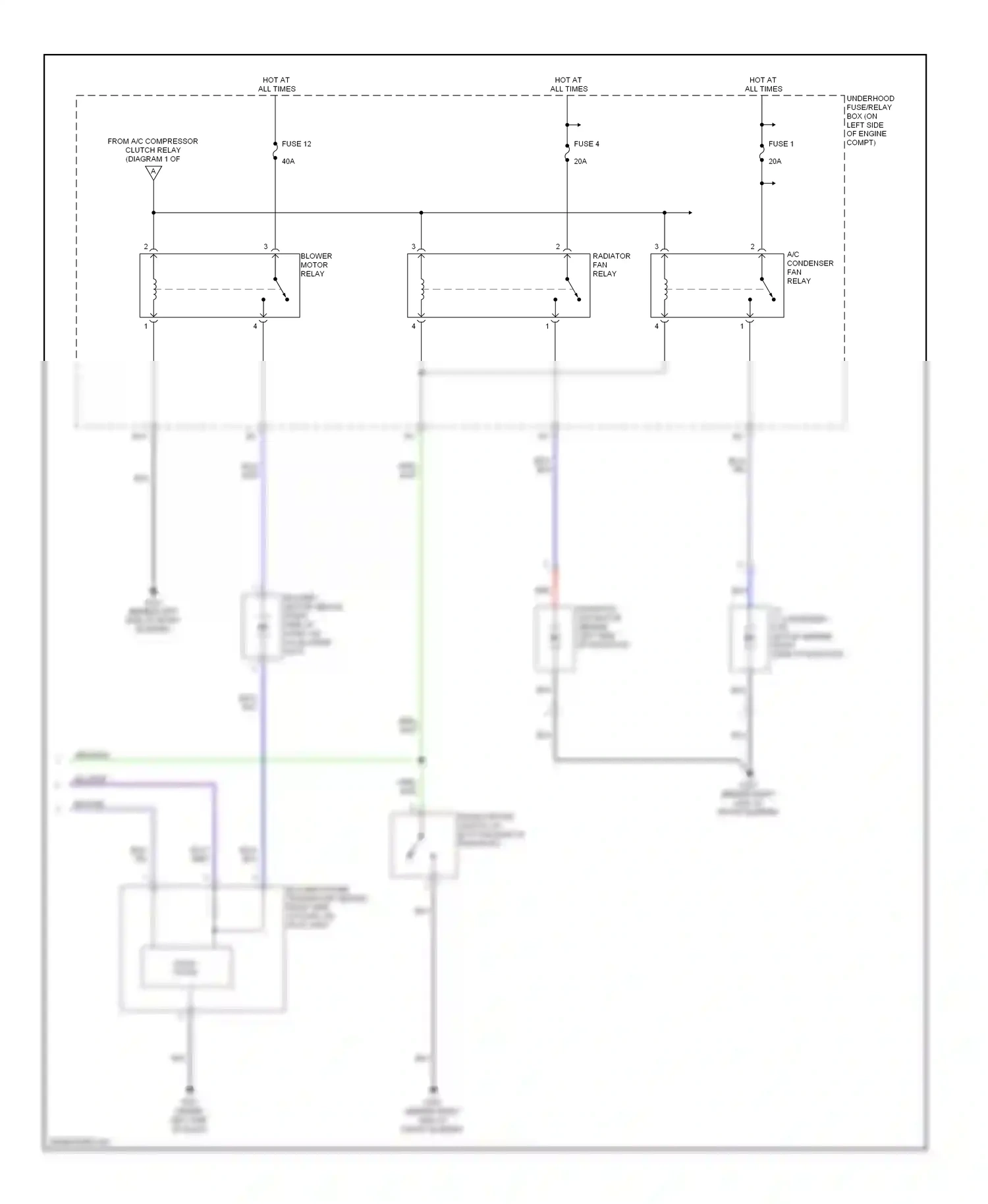 Wiring diagram fuse 1 for Honda CR-V II facelift (2004-2006) (3 of 5)