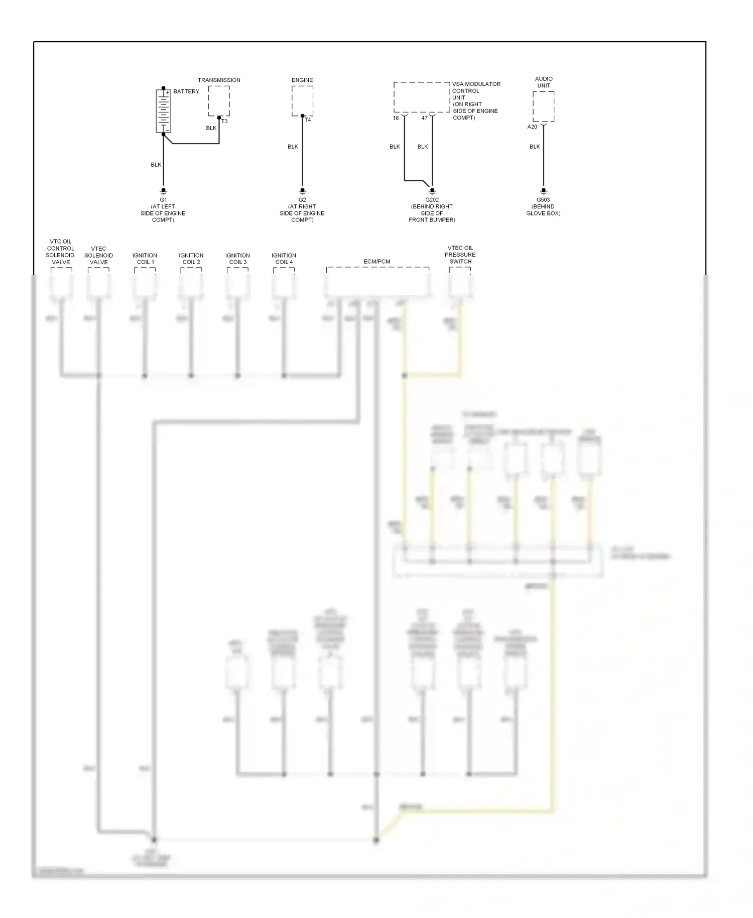 Wiring diagram knock sensor shield for Honda CR-V II facelift (2004-2006) (1 of 1)