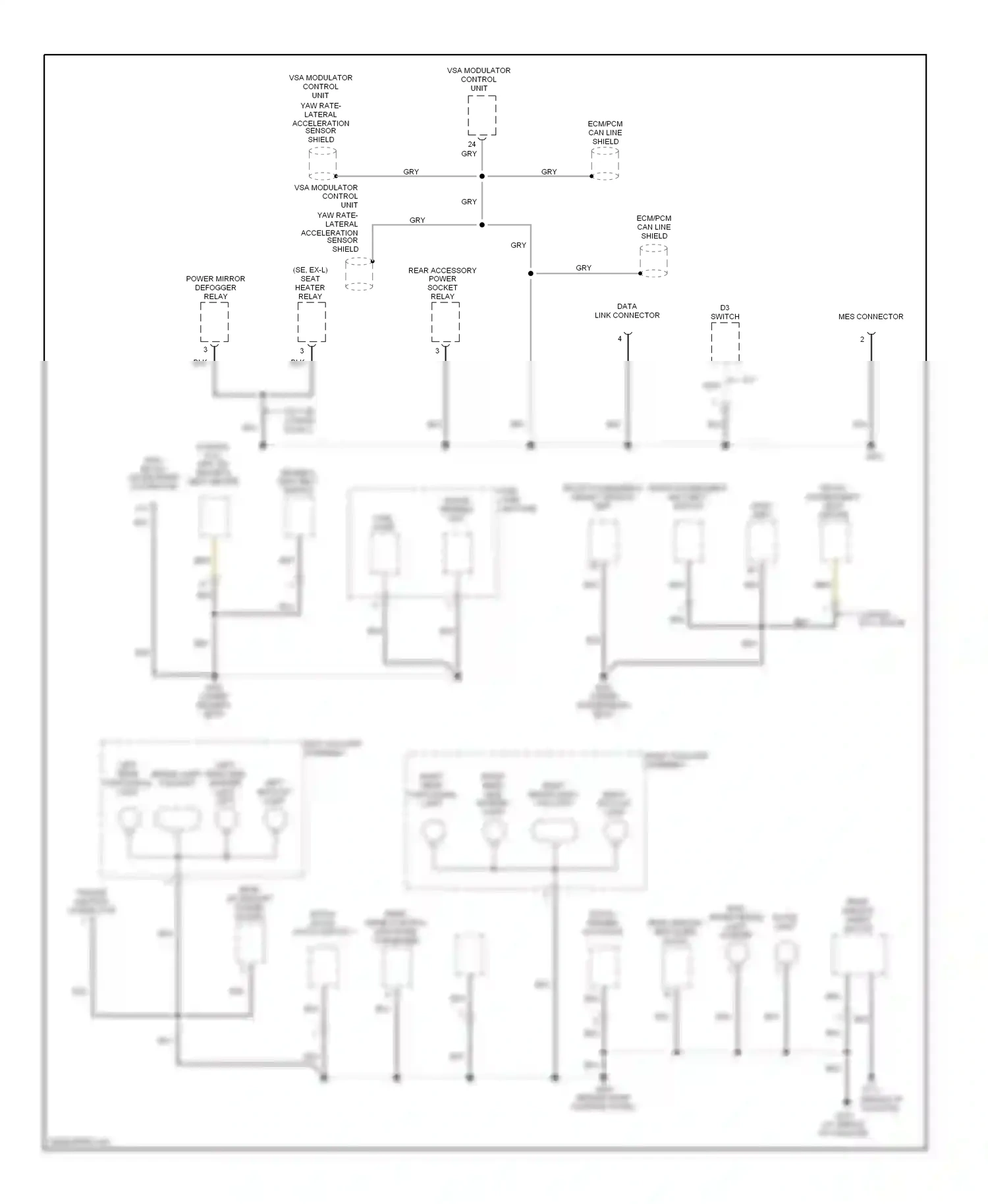 Wiring diagram left taillight assembly for Honda CR-V II facelift (2004-2006) (4 of 4)