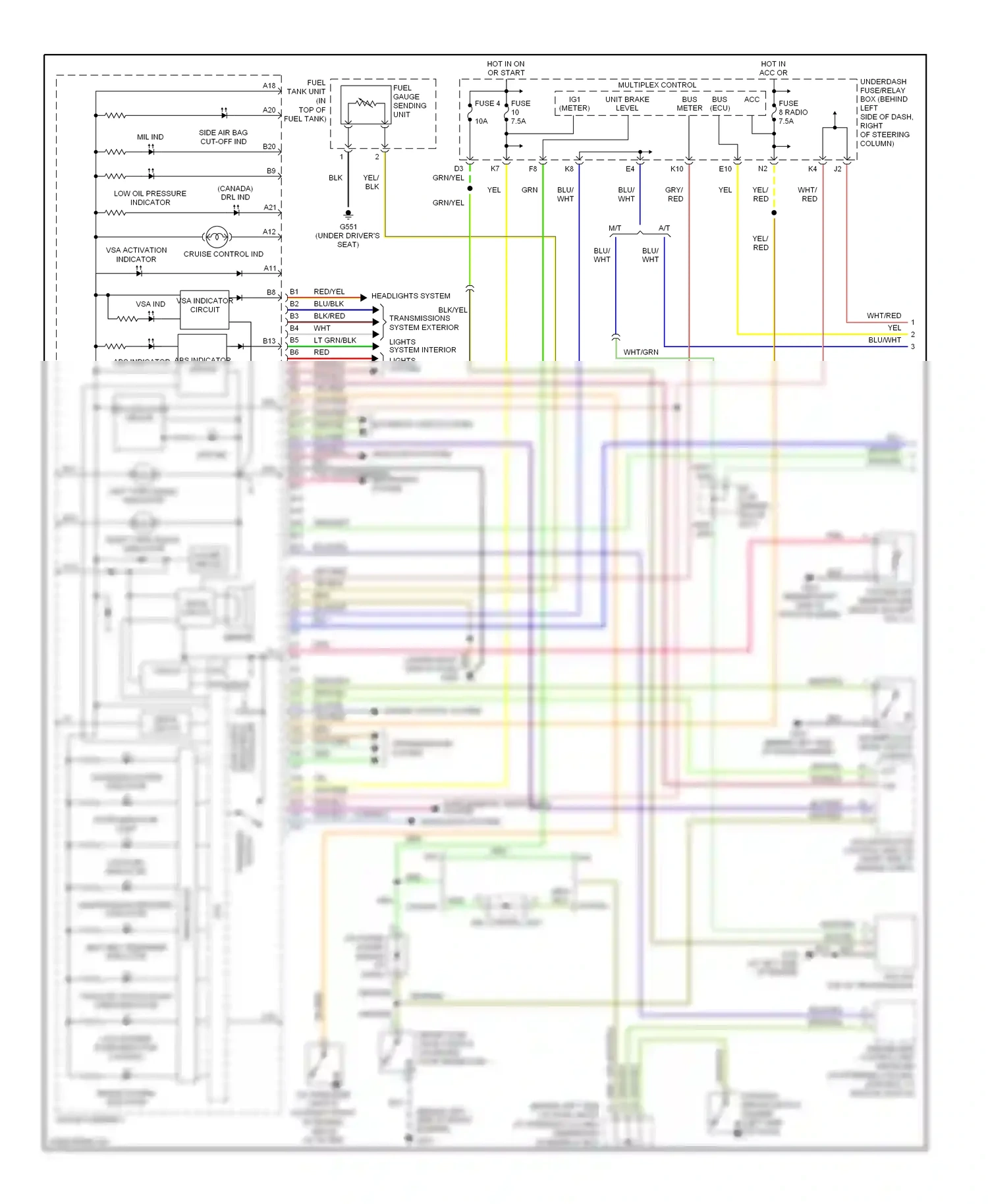Wiring diagram maintenance required indicator for Honda CR-V II facelift (2004-2006) (1 of 1)