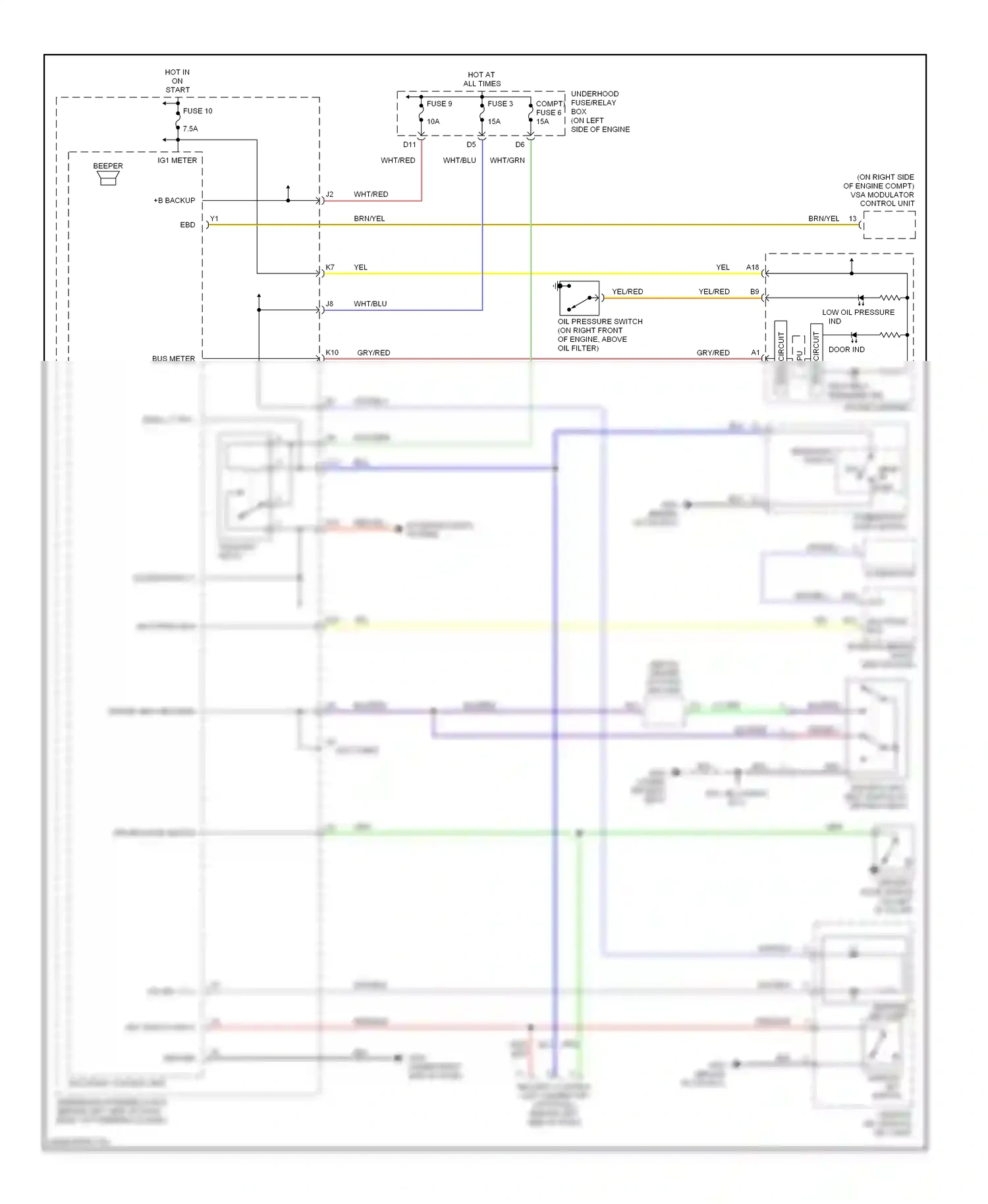 Wiring diagram multiplex bus for Honda CR-V II facelift (2004-2006) (2 of 2)