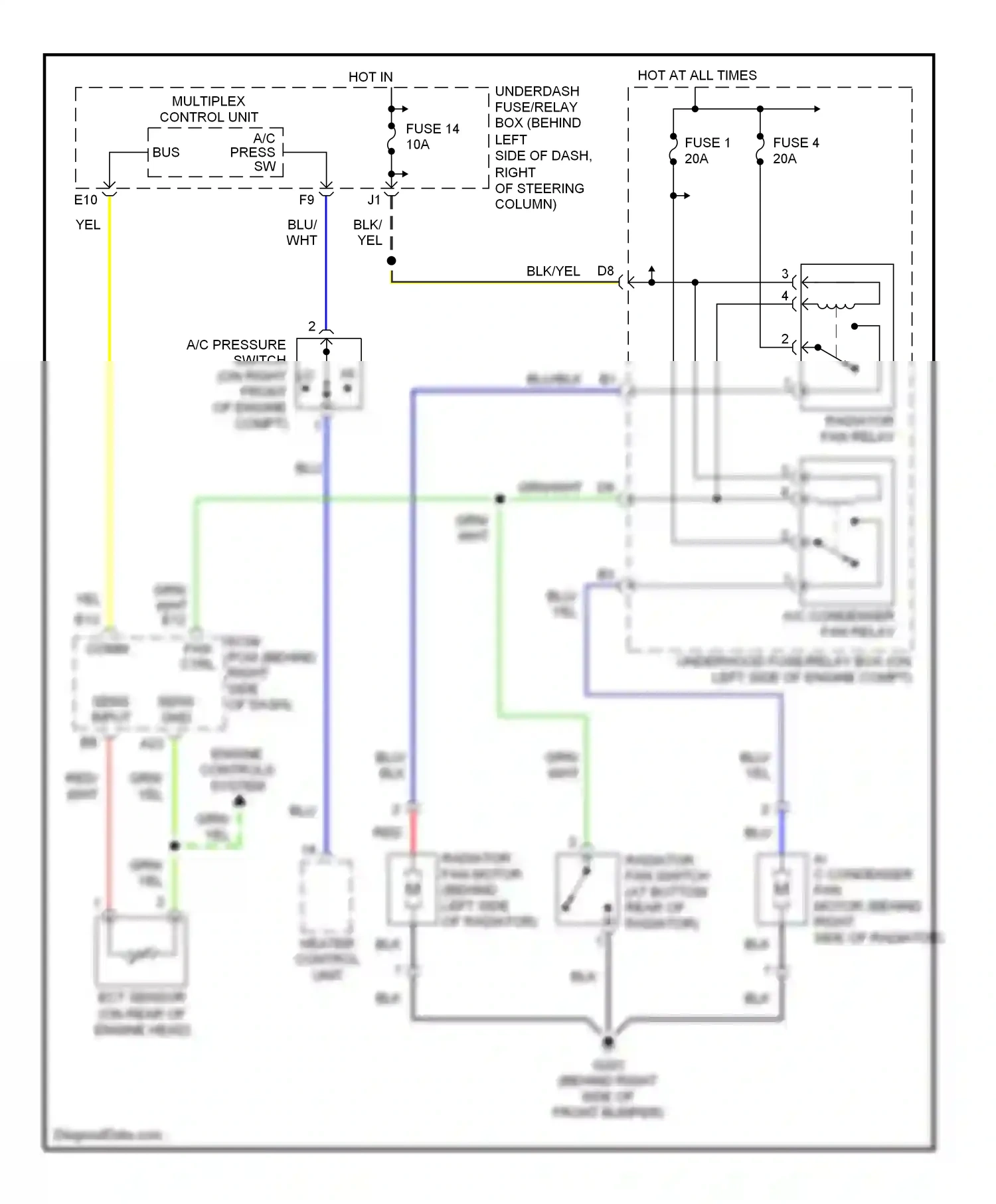 Wiring diagram multiplex control unit for Honda CR-V II facelift (2004-2006) (4 of 25)