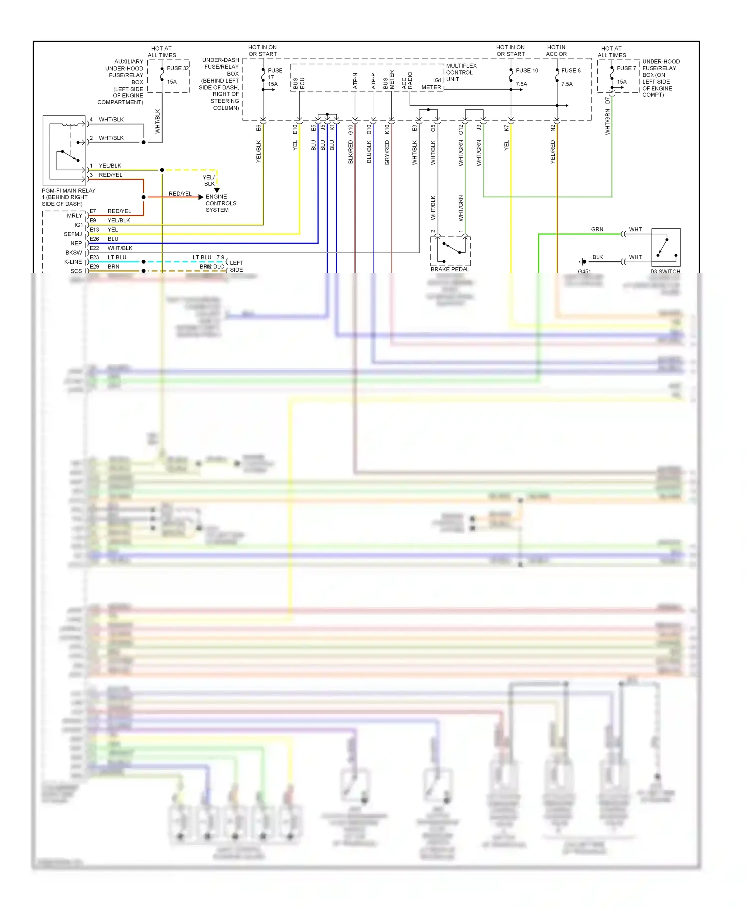 Wiring diagram pressure switch for Honda CR-V II facelift (2004-2006) (1 of 1)