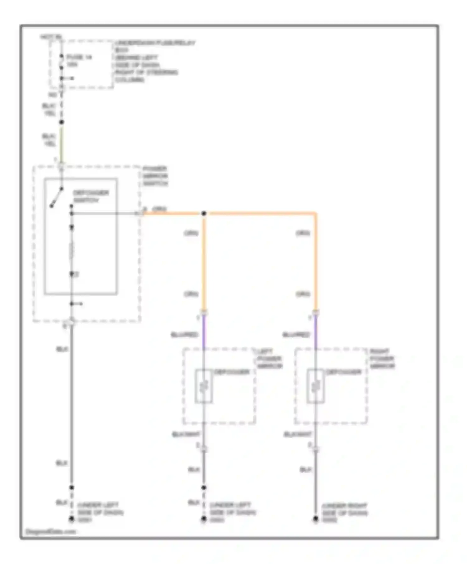 CR-V Honda II (2001-2004): Heated mirrors circuit