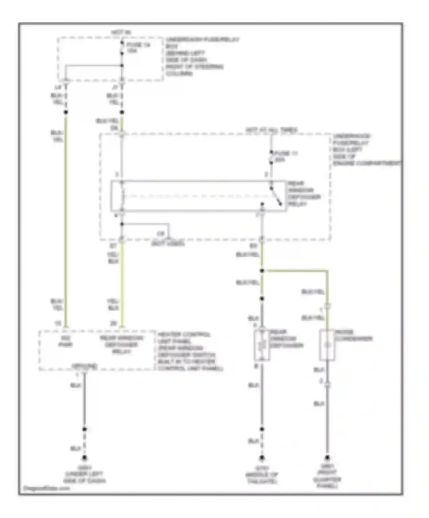 CR-V Honda II (2001-2004): Rear defogger circuit