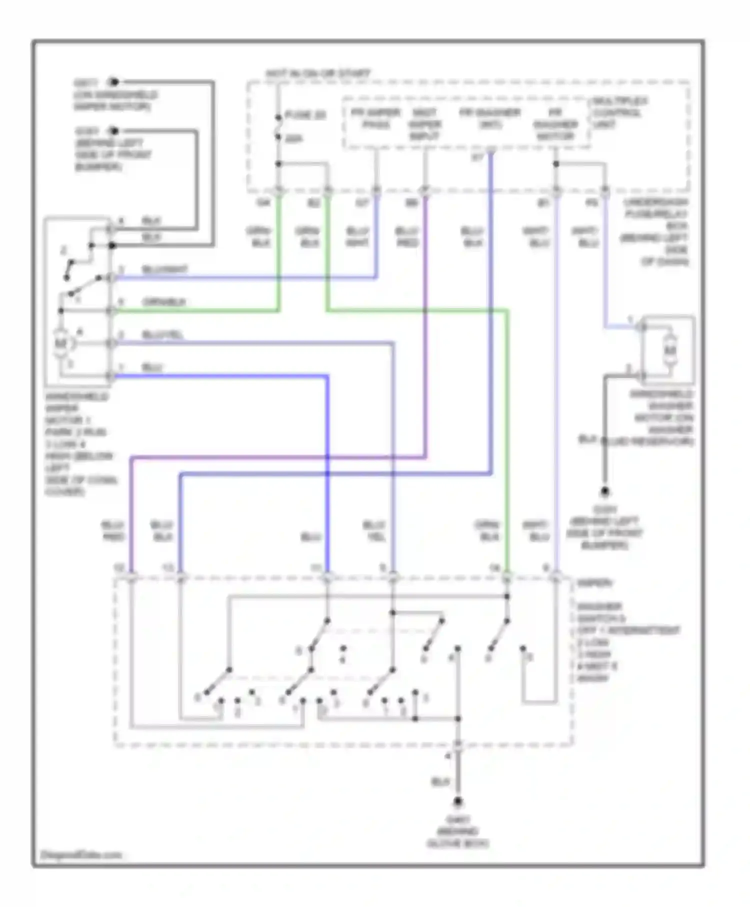 CR-V Honda II (2001-2004): Front wiper/washer circuit