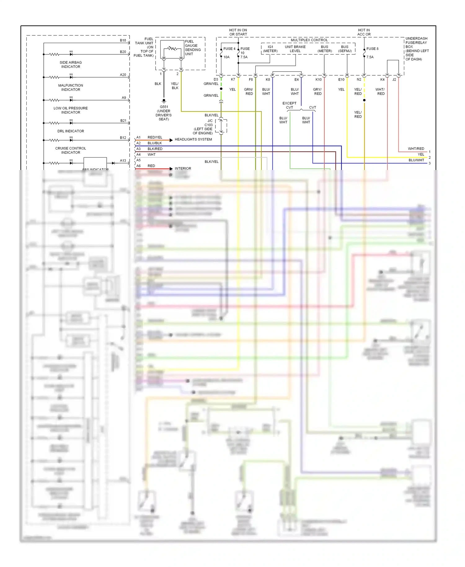 Wiring diagram abs indicator circuit for Honda CR-V II (2001-2004) (2 of 2)