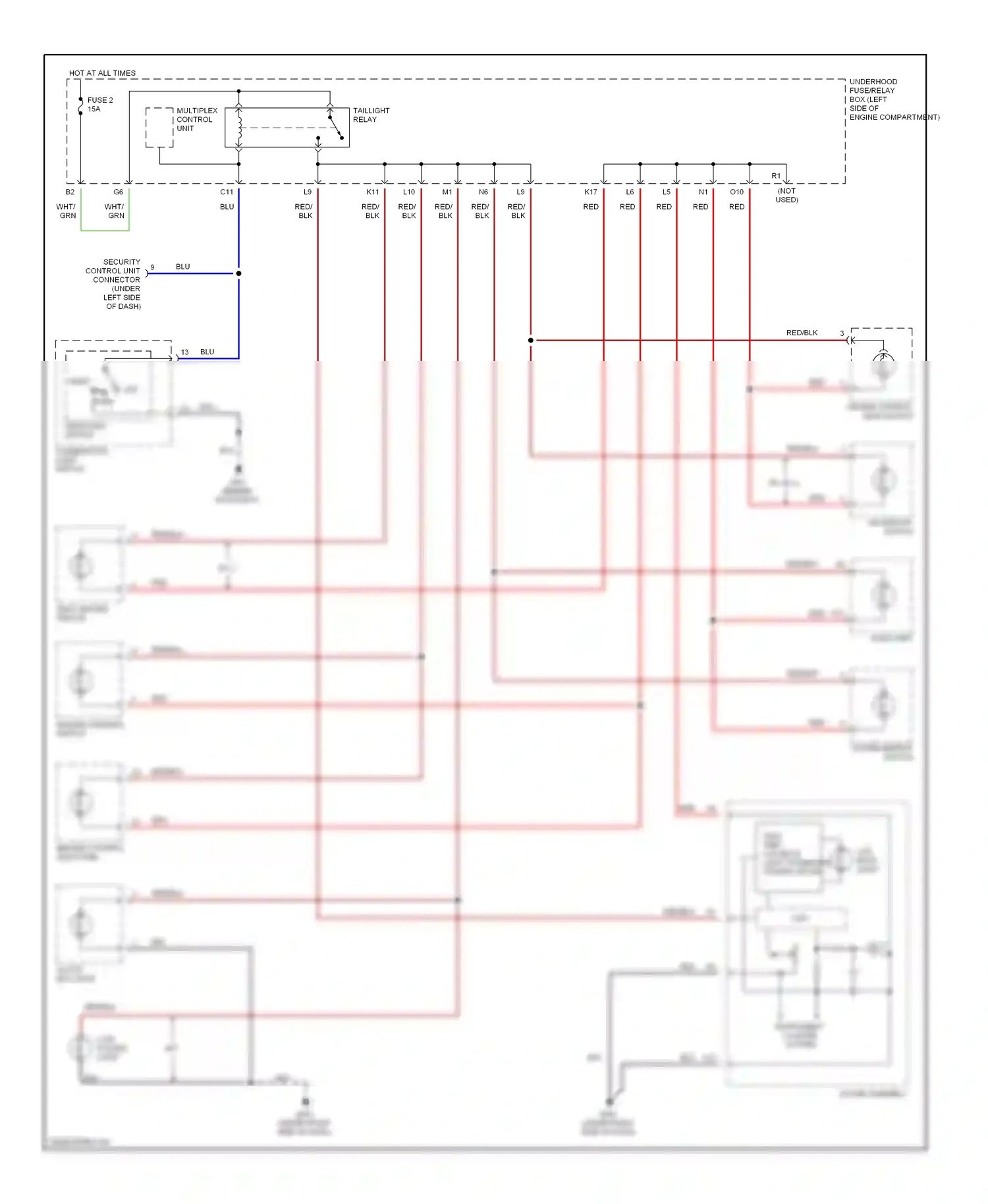 Wiring diagram blu for Honda CR-V II (2001-2004) (18 of 32)