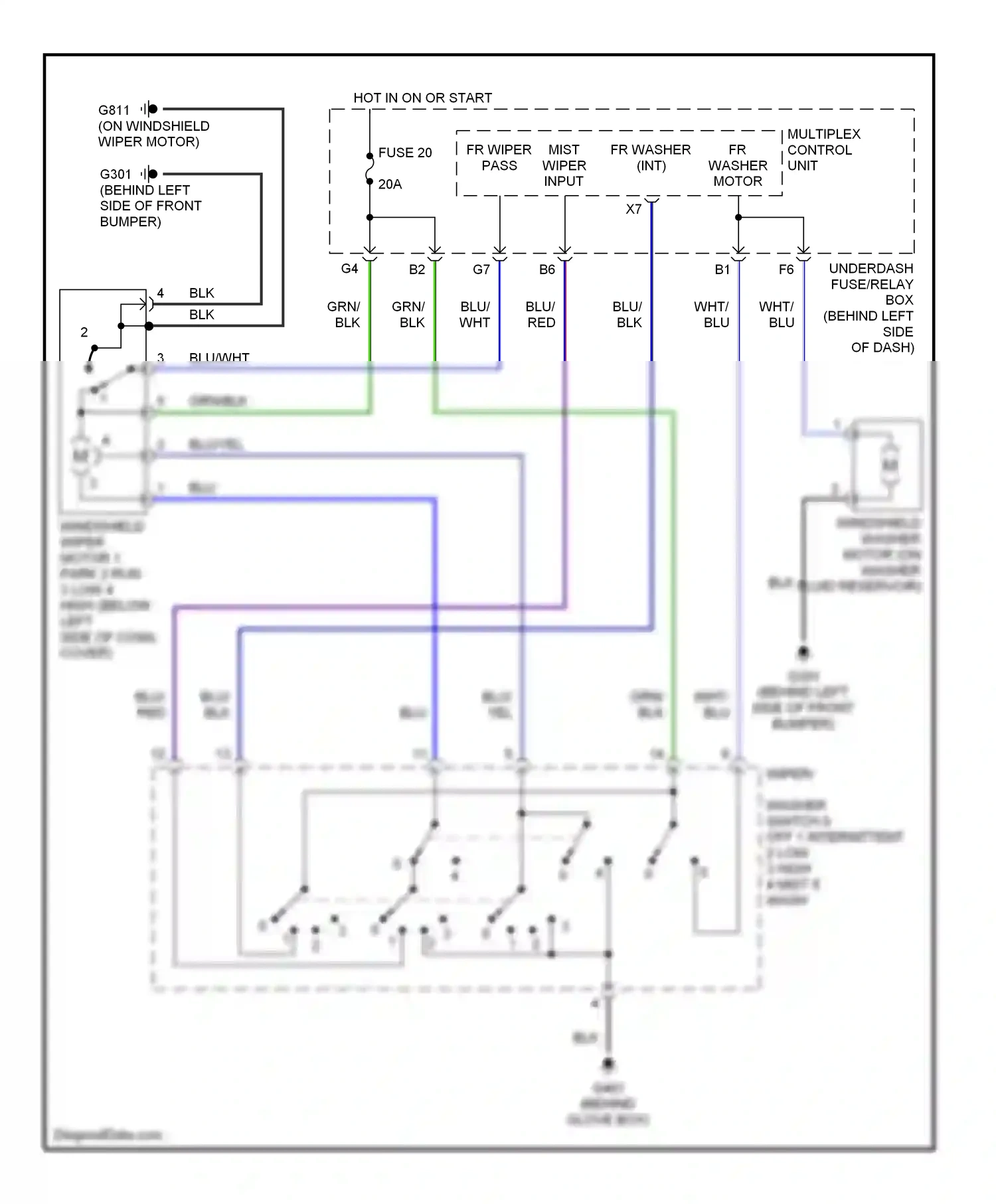 Wiring diagram blu for Honda CR-V II (2001-2004) (31 of 32)