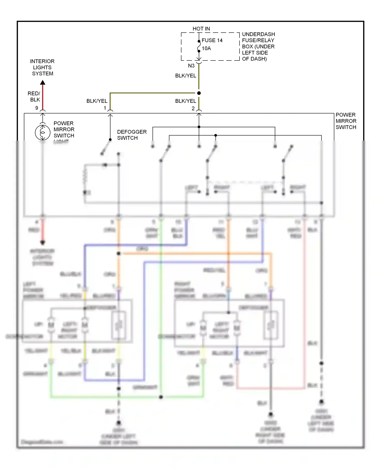 Wiring diagram defogger switch for Honda CR-V II (2001-2004) (2 of 2)