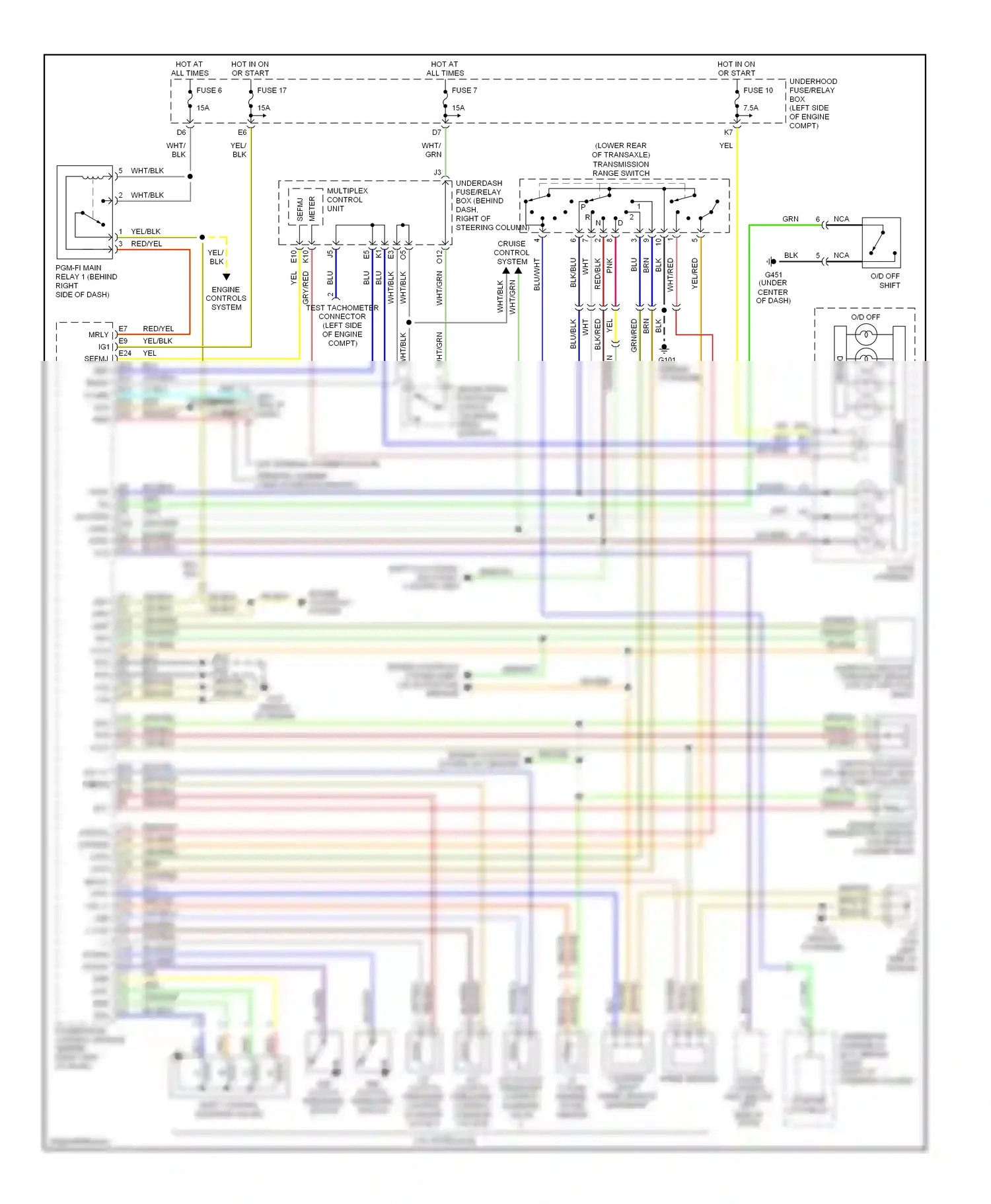 Honda CR-V II (2001-2004) engine controls system (iat sensor) wiring diagram  (1 of 1)