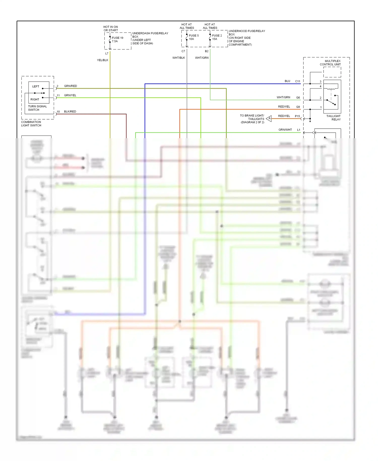 Wiring diagram fuse 2 for Honda CR-V II (2001-2004) (2 of 4)