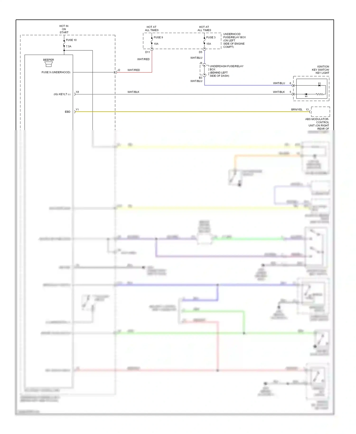 Wiring diagram headliglht switch for Honda CR-V II (2001-2004) (1 of 1)