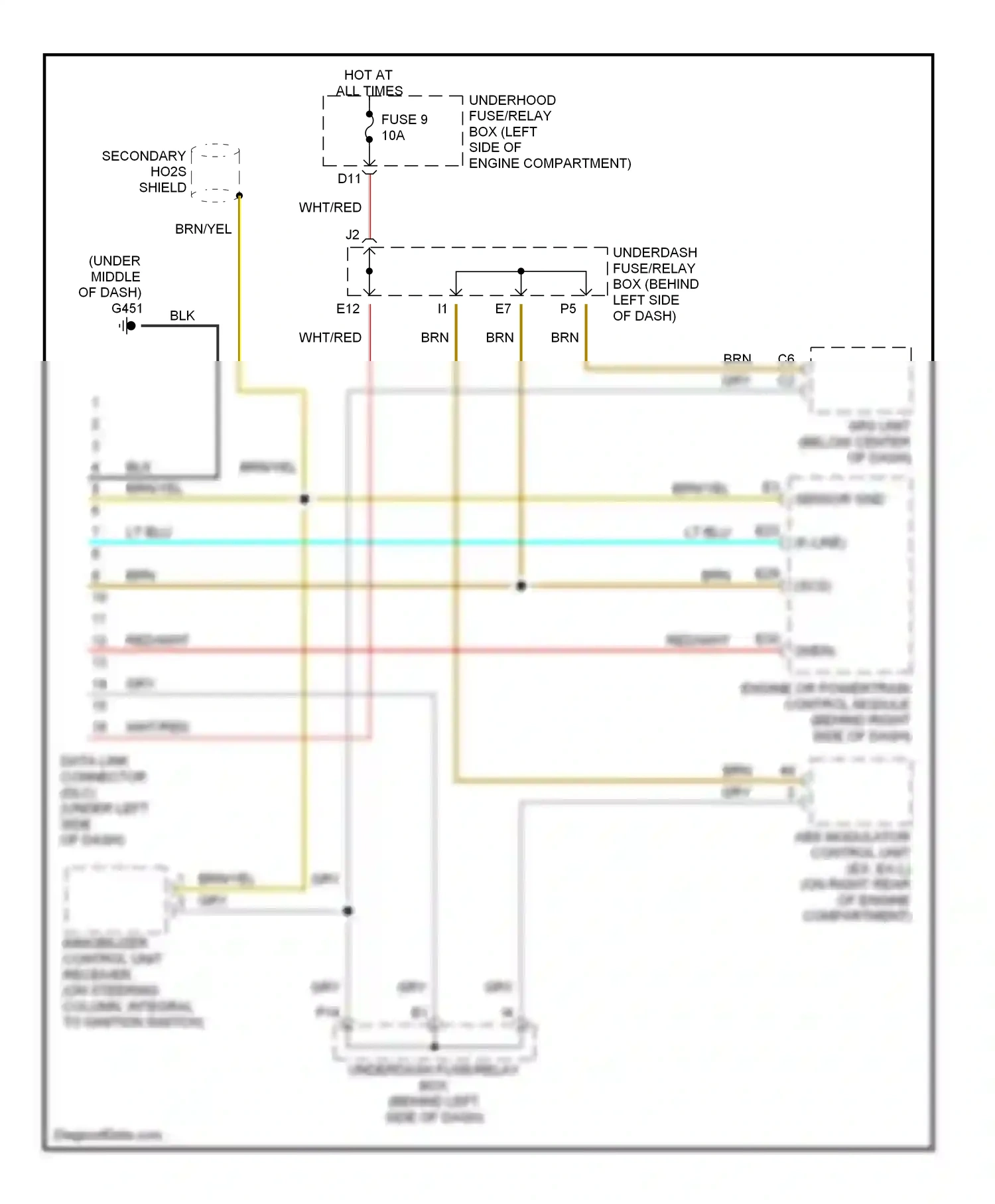 Wiring diagram lt blu for Honda CR-V II (2001-2004) (2 of 5)