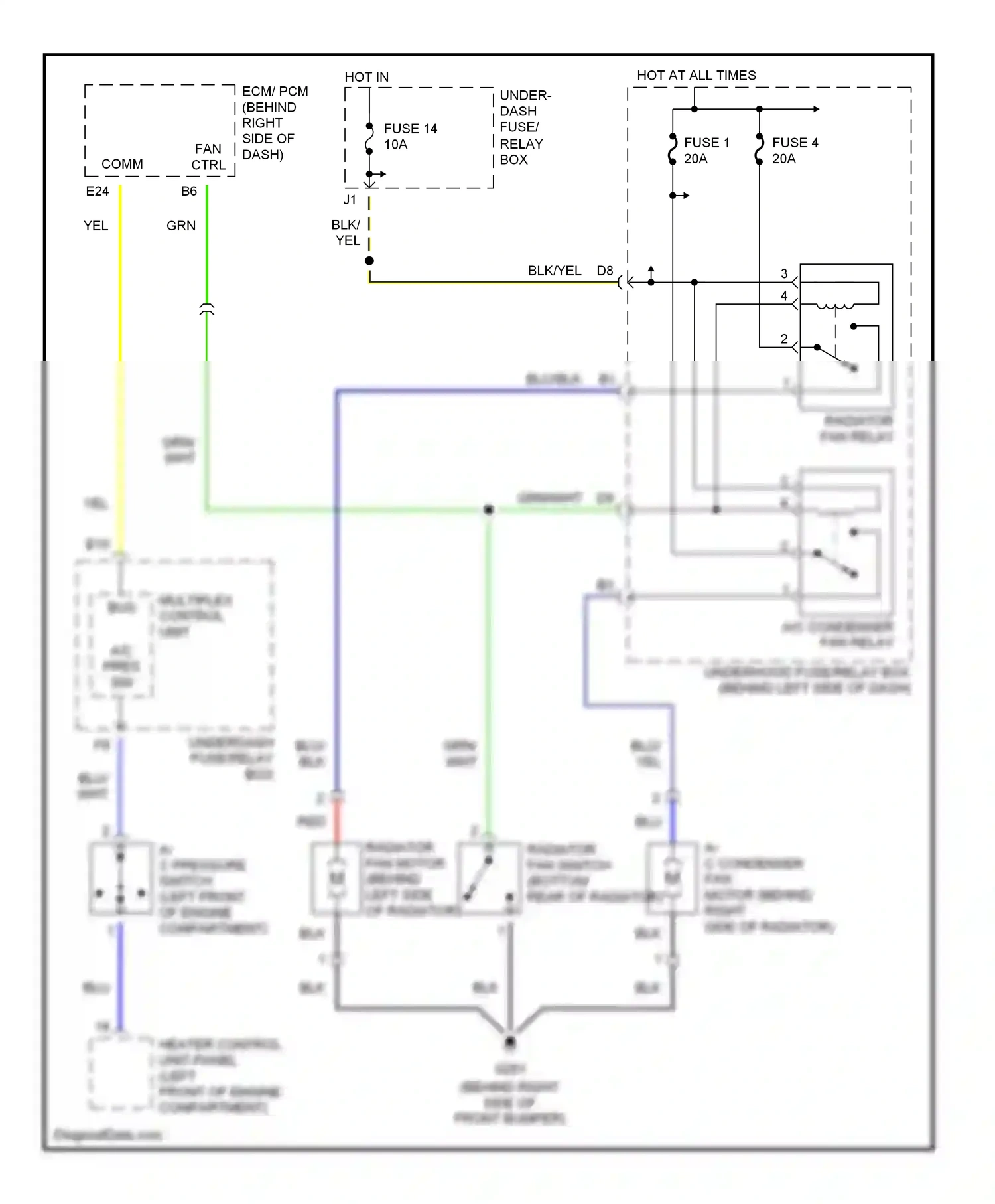 Wiring diagram multiplex control unit bus for Honda CR-V II (2001-2004) (1 of 1)