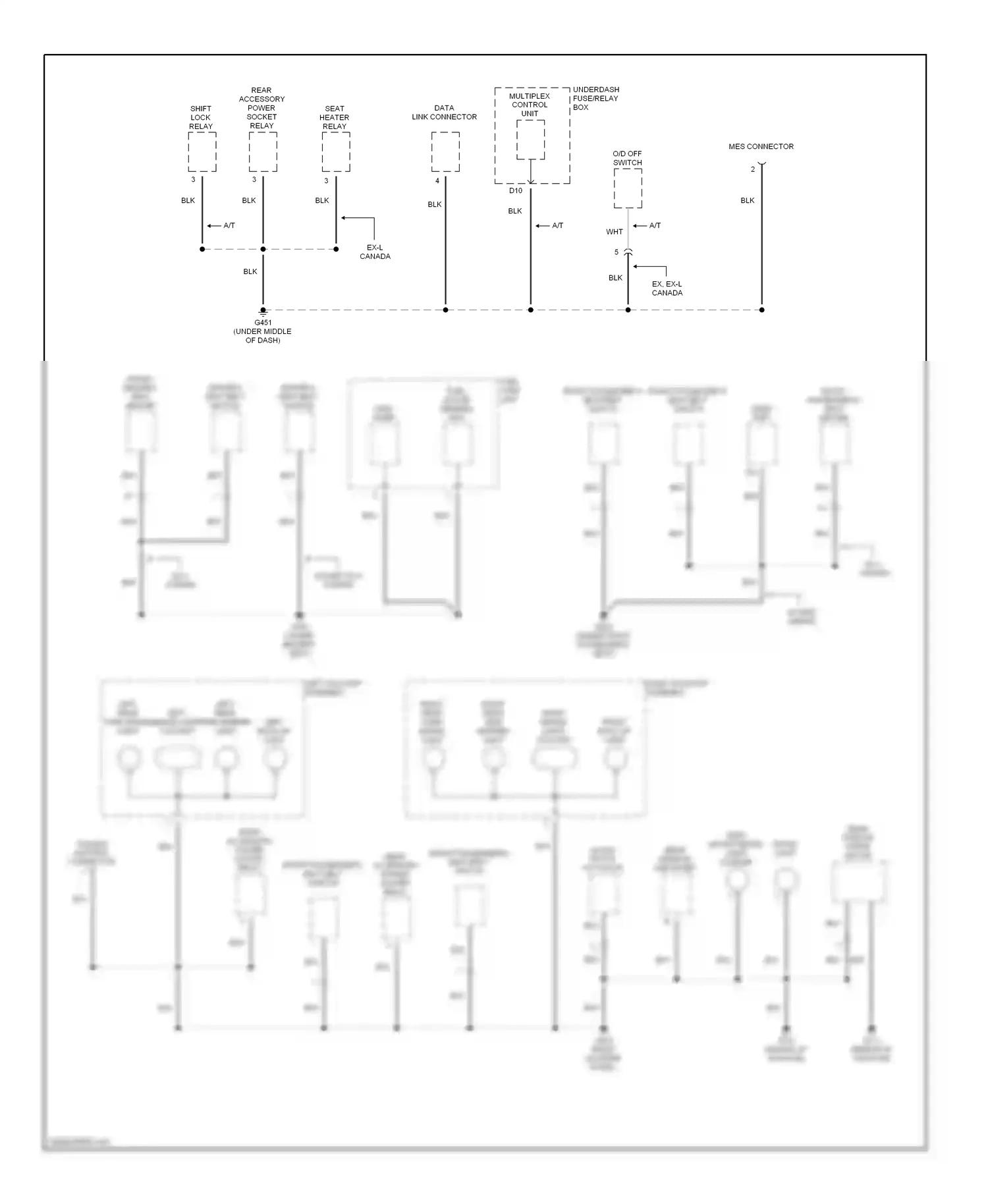 Wiring diagram multiplex control unit for Honda CR-V II (2001-2004) (6 of 25)