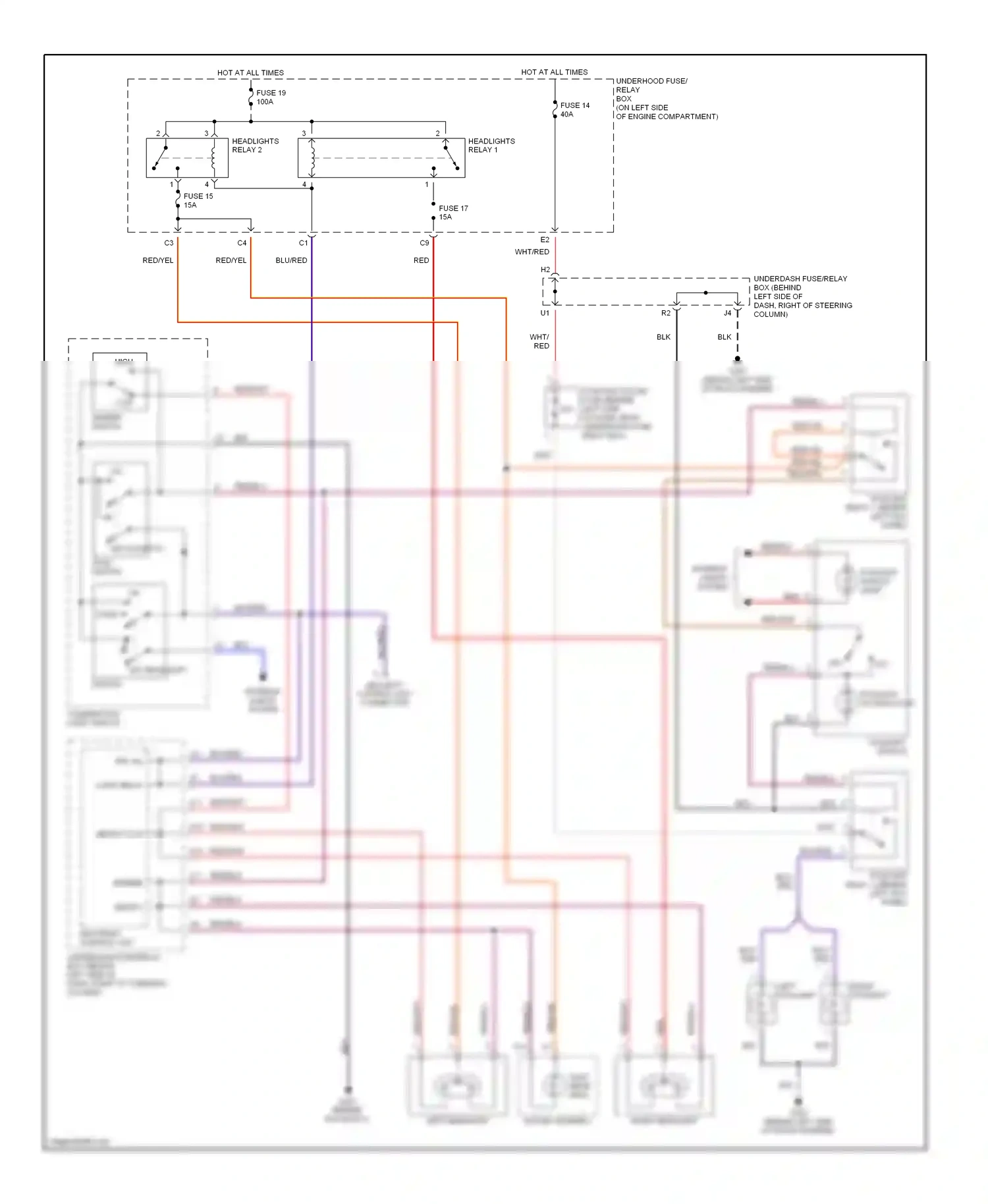 Wiring diagram red for Honda CR-V II (2001-2004) (15 of 37)