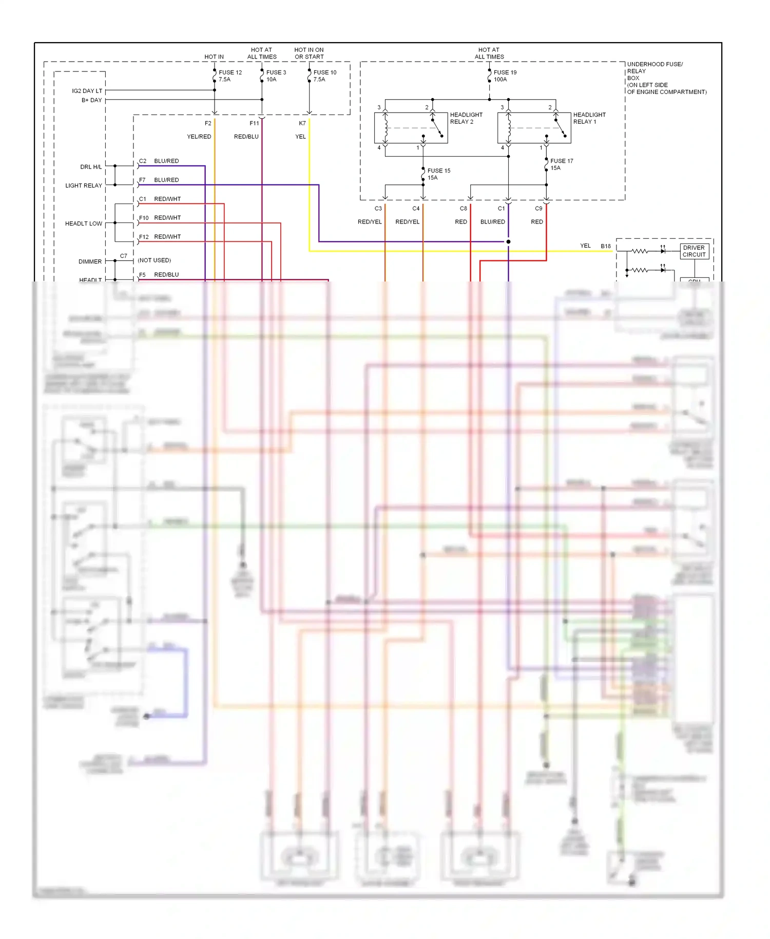 Wiring diagram red/blu for Honda CR-V II (2001-2004) (3 of 14)