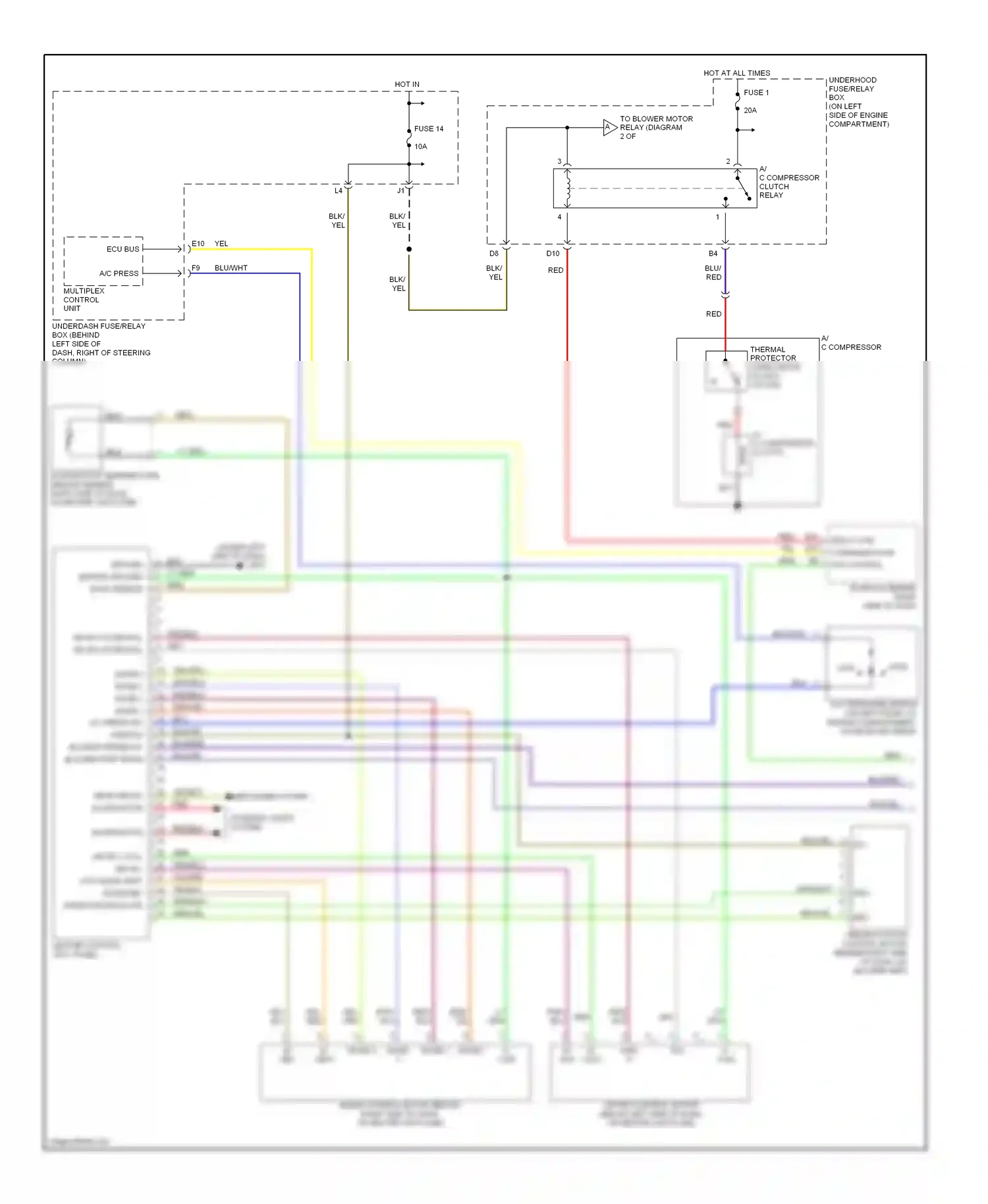 Wiring diagram relay ctrl communication fan control for Honda CR-V II (2001-2004) (1 of 1)