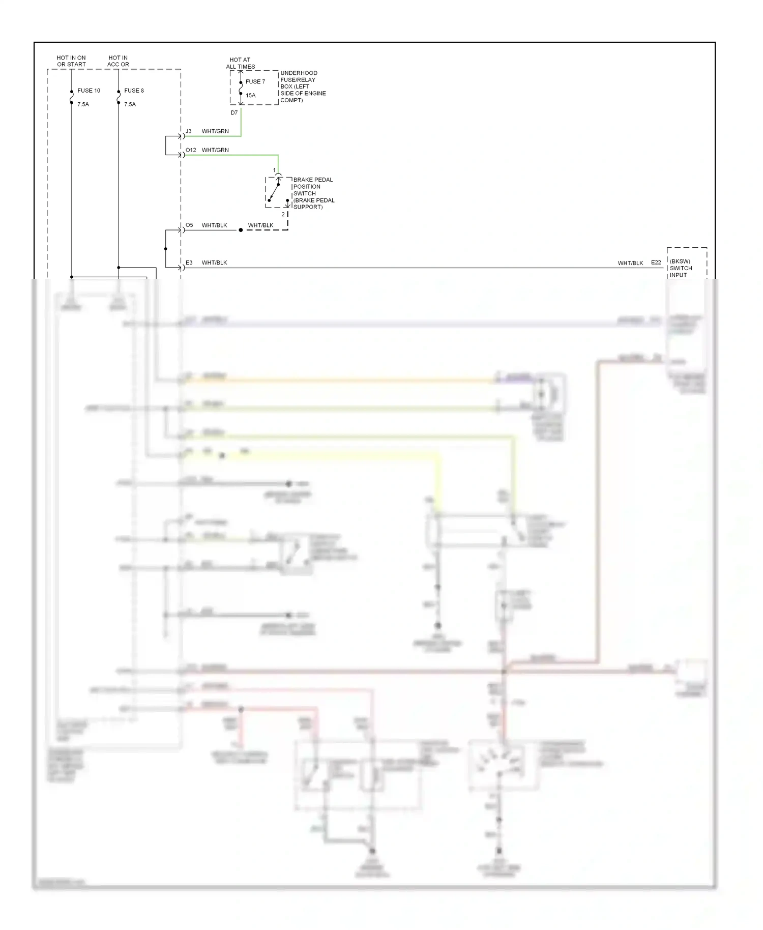 Wiring diagram shift-lock sol for Honda CR-V II (2001-2004) (1 of 1)