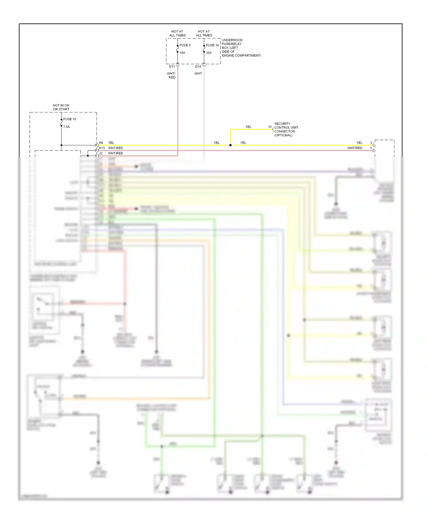 Wiring diagram trunk switch for Honda CR-V II (2001-2004) (1 of 1)