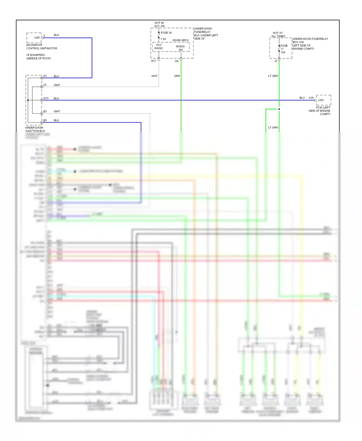 Wiring diagram auxiliary jack assembly for Honda CR-V III facelift (2009-2012) (3 of 4)
