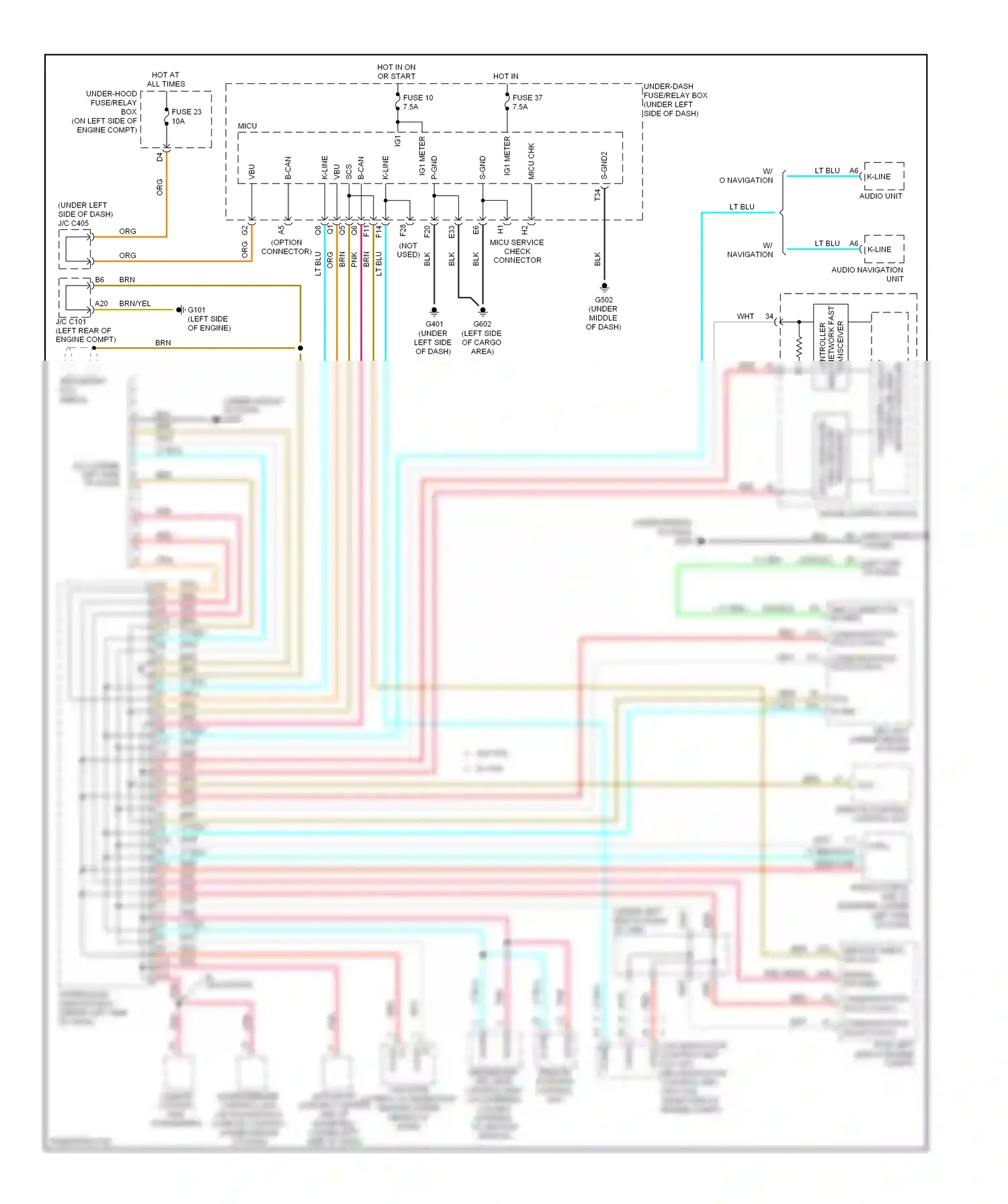 Wiring diagram body controller area network transceiver for Honda CR-V III facelift (2009-2012) (2 of 8)