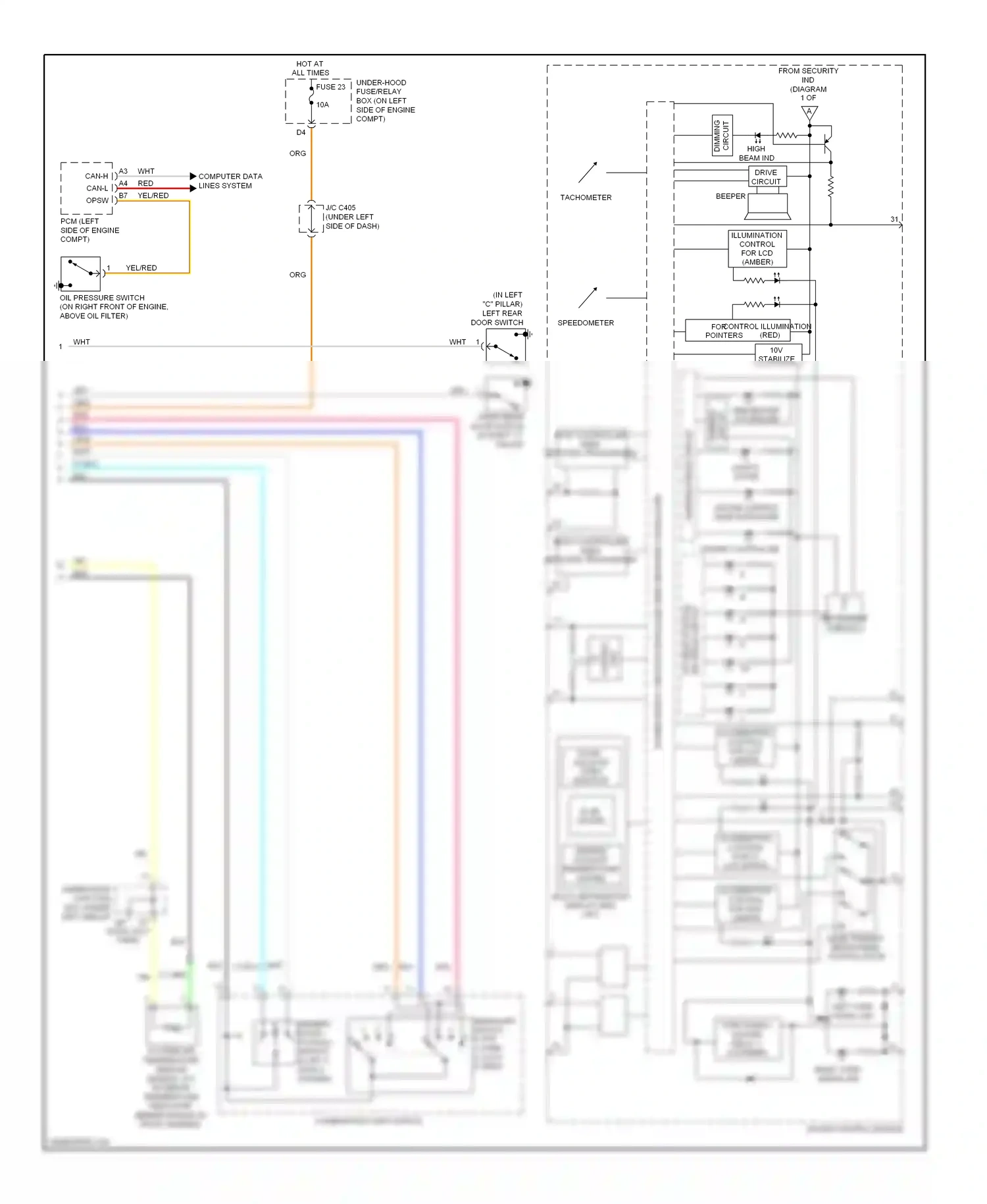 Wiring diagram combination light switch for Honda CR-V III facelift (2009-2012) (4 of 5)