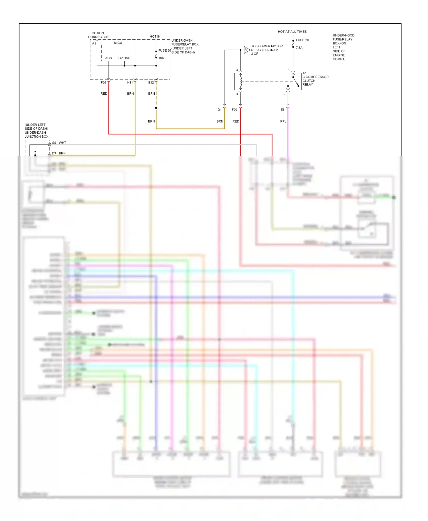 Wiring diagram defogger system for Honda CR-V III facelift (2009-2012) (2 of 3)
