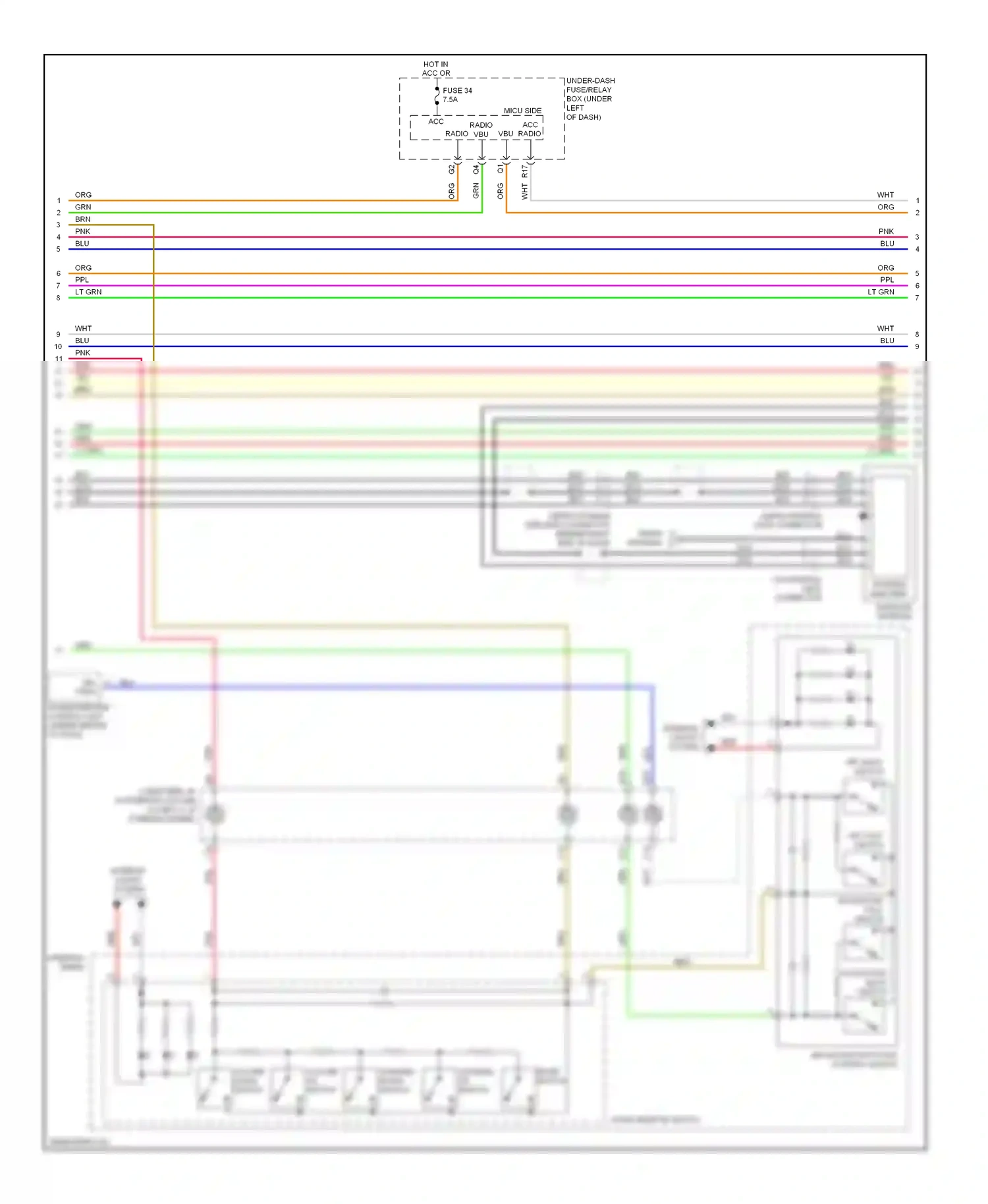 Wiring diagram hfl talk switch for Honda CR-V III facelift (2009-2012) (2 of 3)
