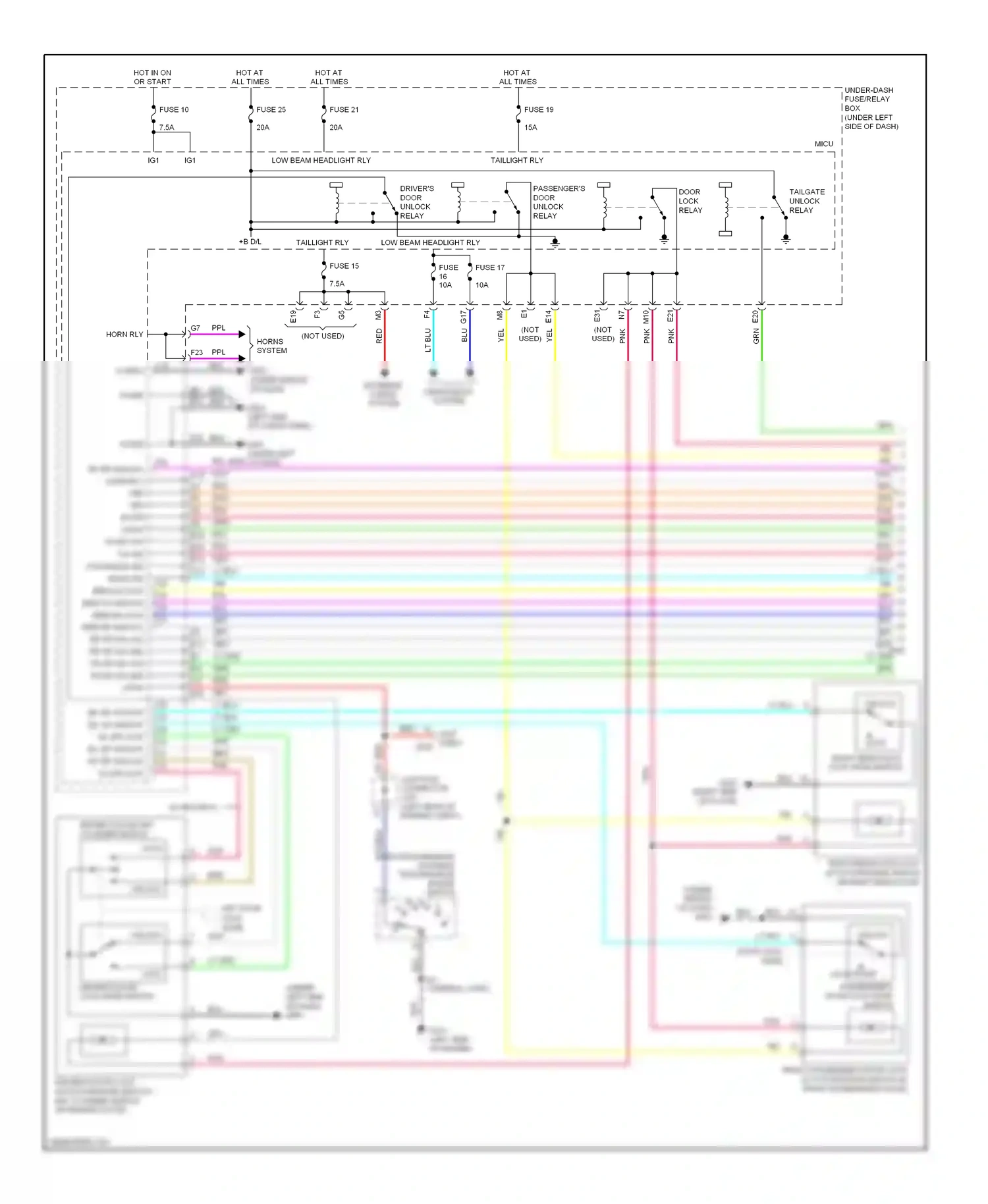Wiring diagram horns system for Honda CR-V III facelift (2009-2012) (2 of 3)