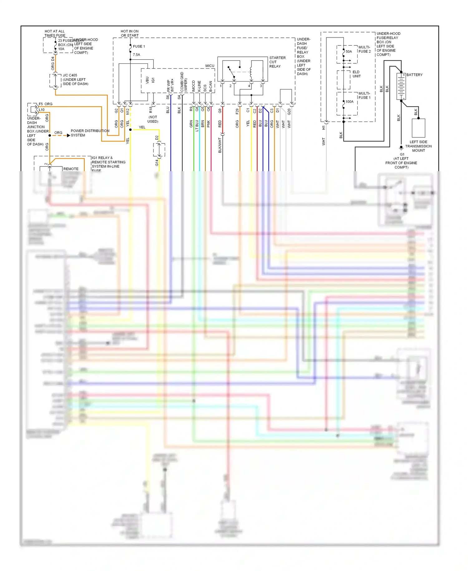 Wiring diagram power distribution system for Honda CR-V III facelift (2009-2012) (5 of 6)