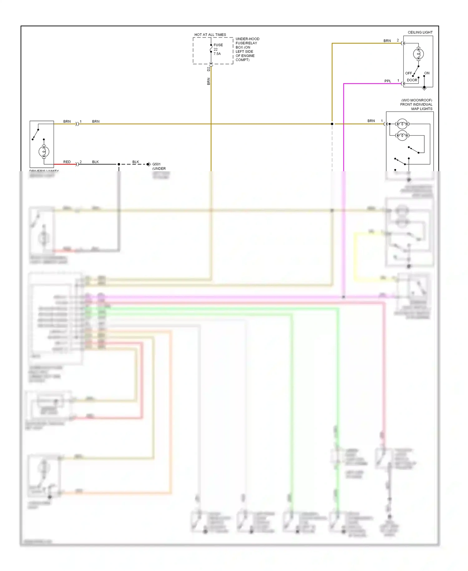 Wiring diagram tailgate latch switch for Honda CR-V III facelift (2009-2012) (1 of 3)