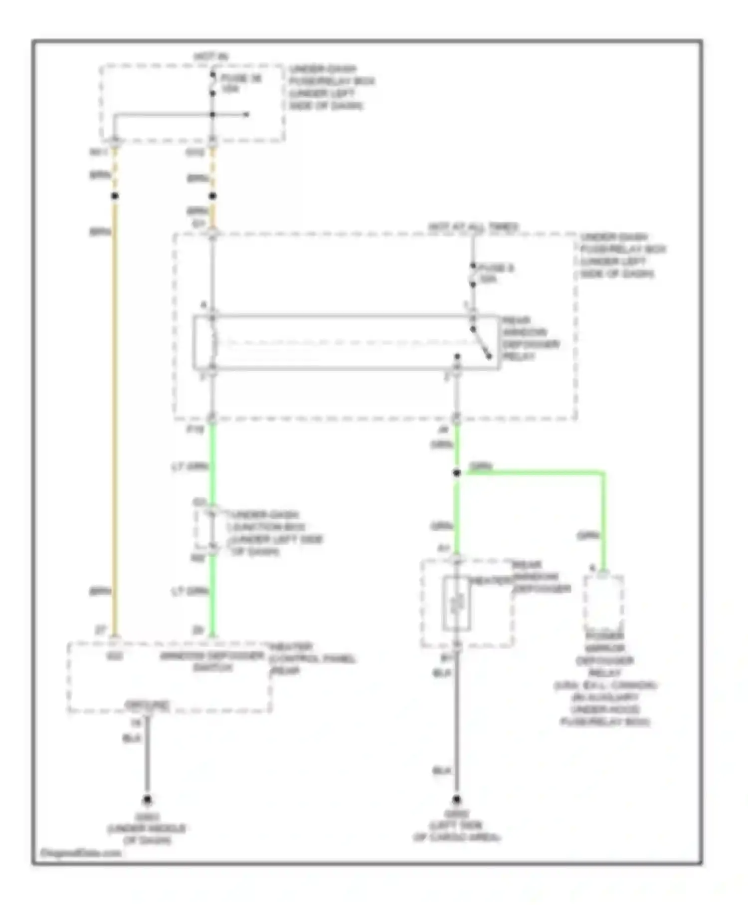 CR-V Honda III (2006-2009): Rear defogger circuit