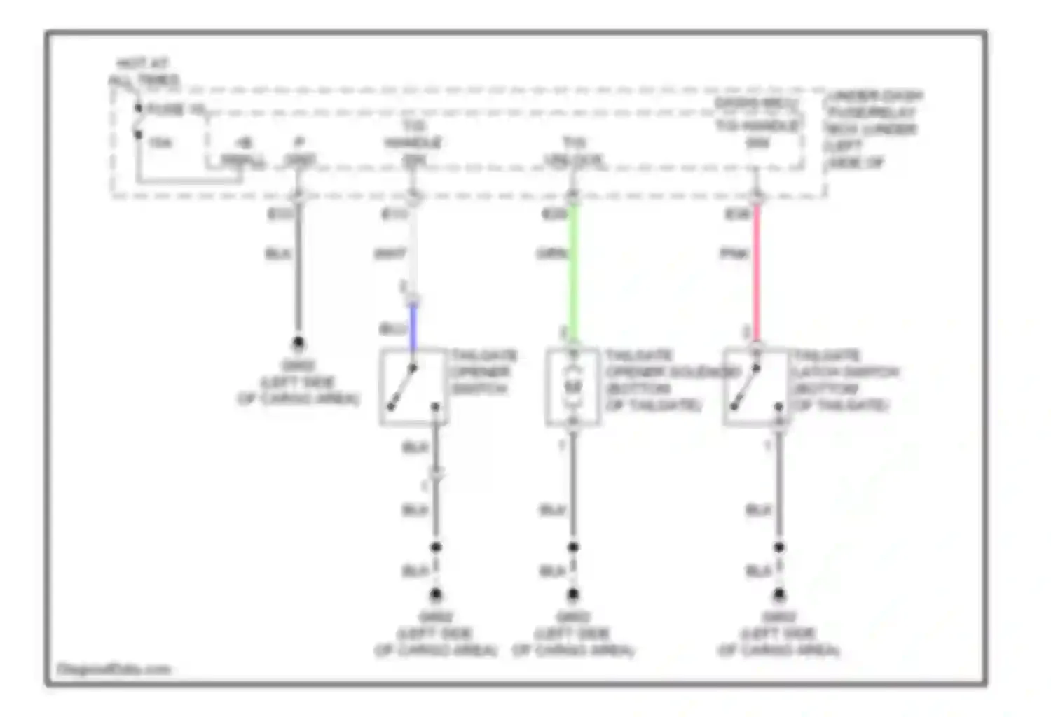 CR-V Honda III (2006-2009): Tailgate release circuit