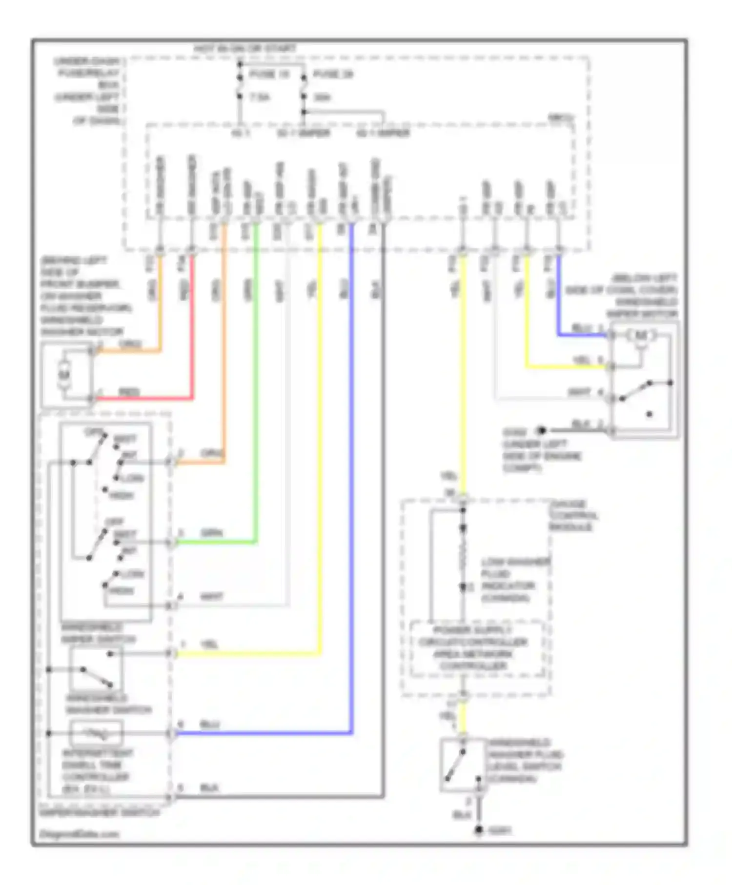 CR-V Honda III (2006-2009): Front wiper/washer circuit