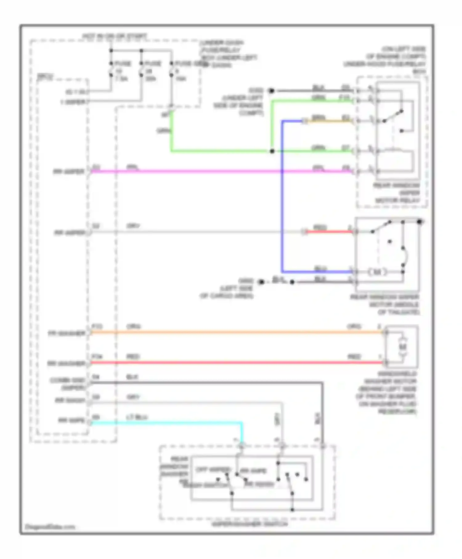 CR-V Honda III (2006-2009): Rear wiper/washer circuit