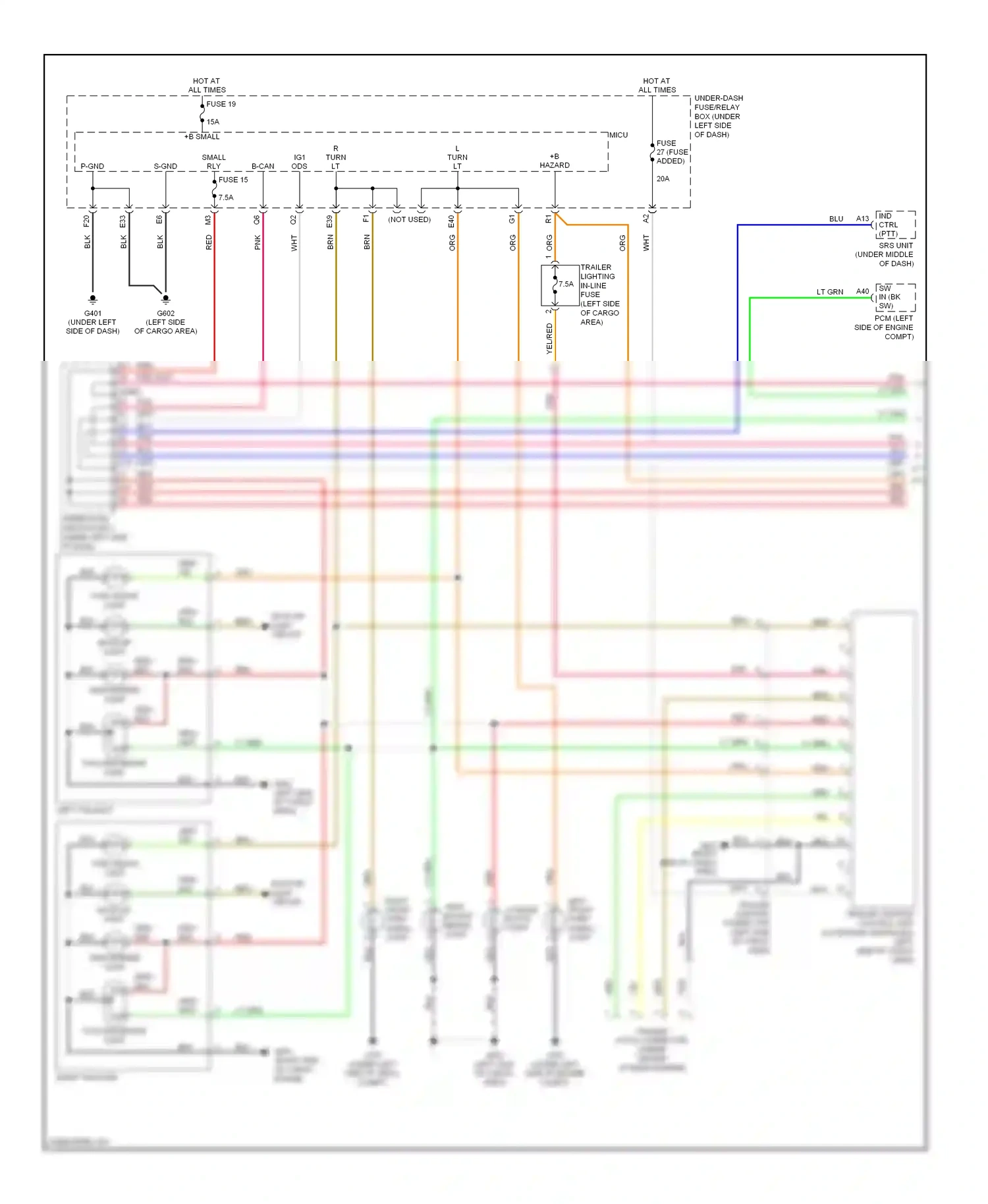 Wiring diagram back- up light for Honda CR-V III (2006-2009) (2 of 3)