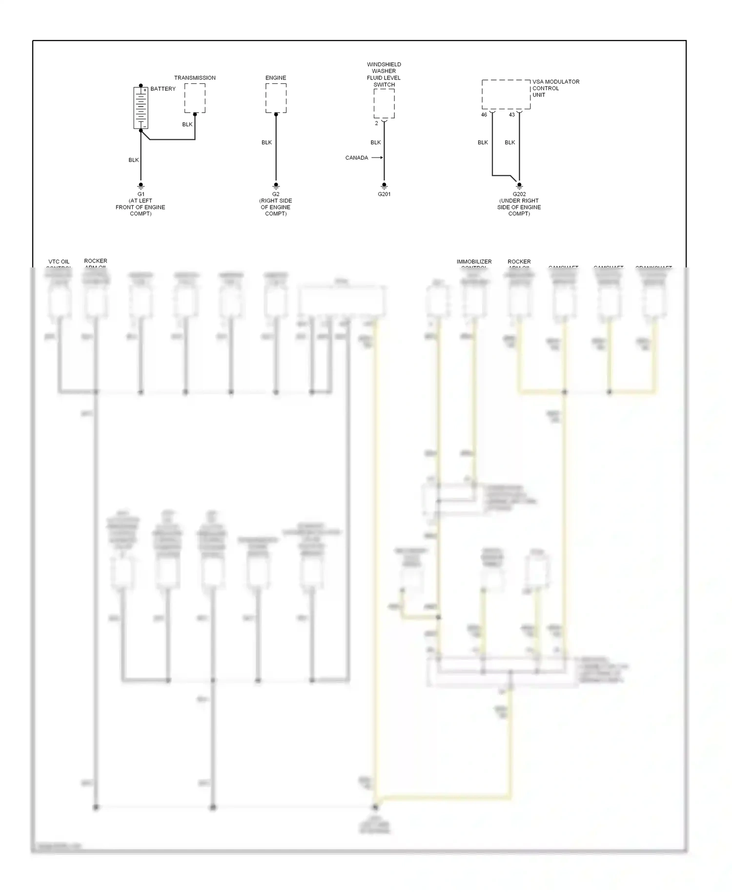 Wiring diagram crankshaft position sensor for Honda CR-V III (2006-2009) (1 of 1)