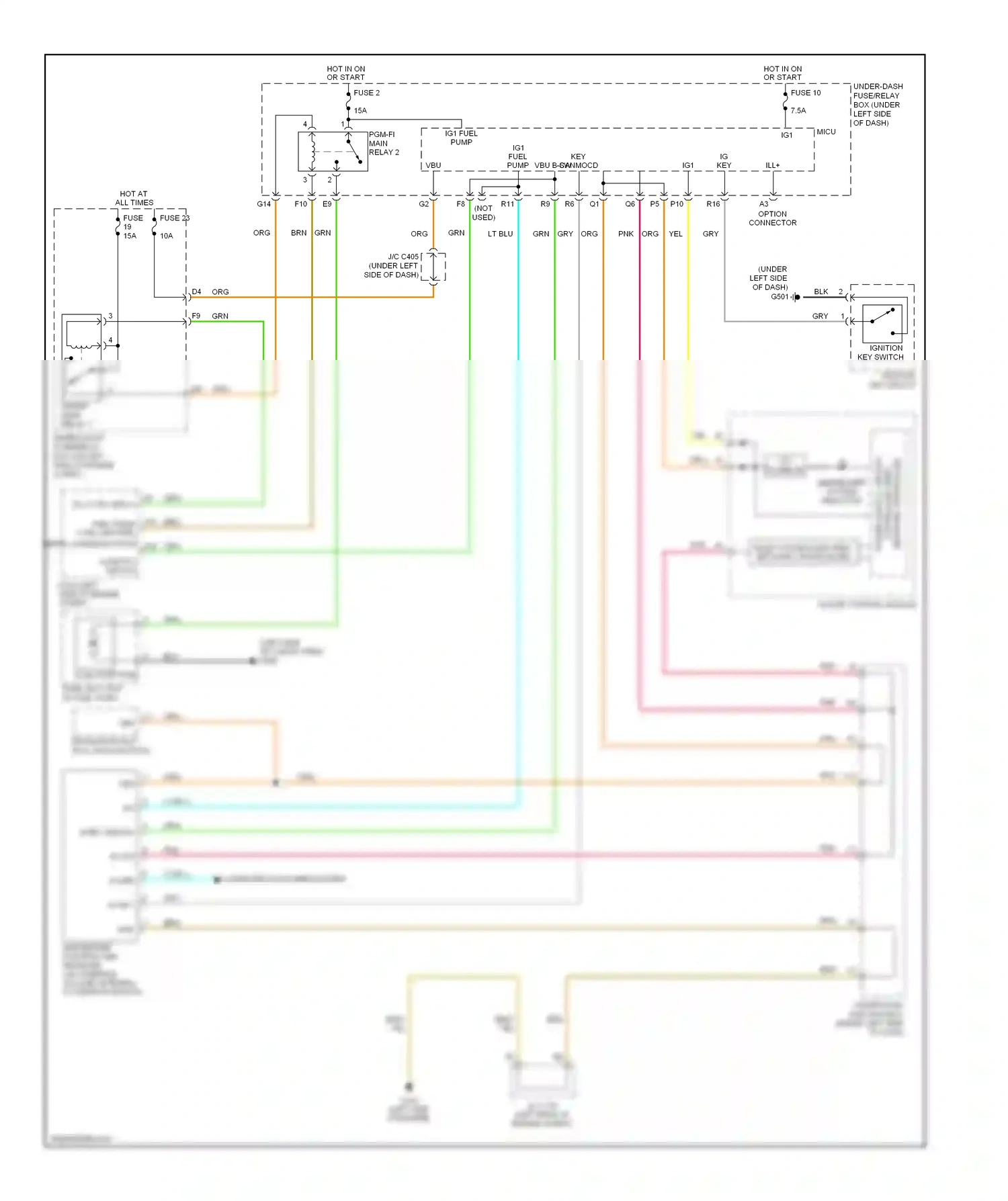 Wiring diagram ignition key switch for Honda CR-V III (2006-2009) (6 of 9)