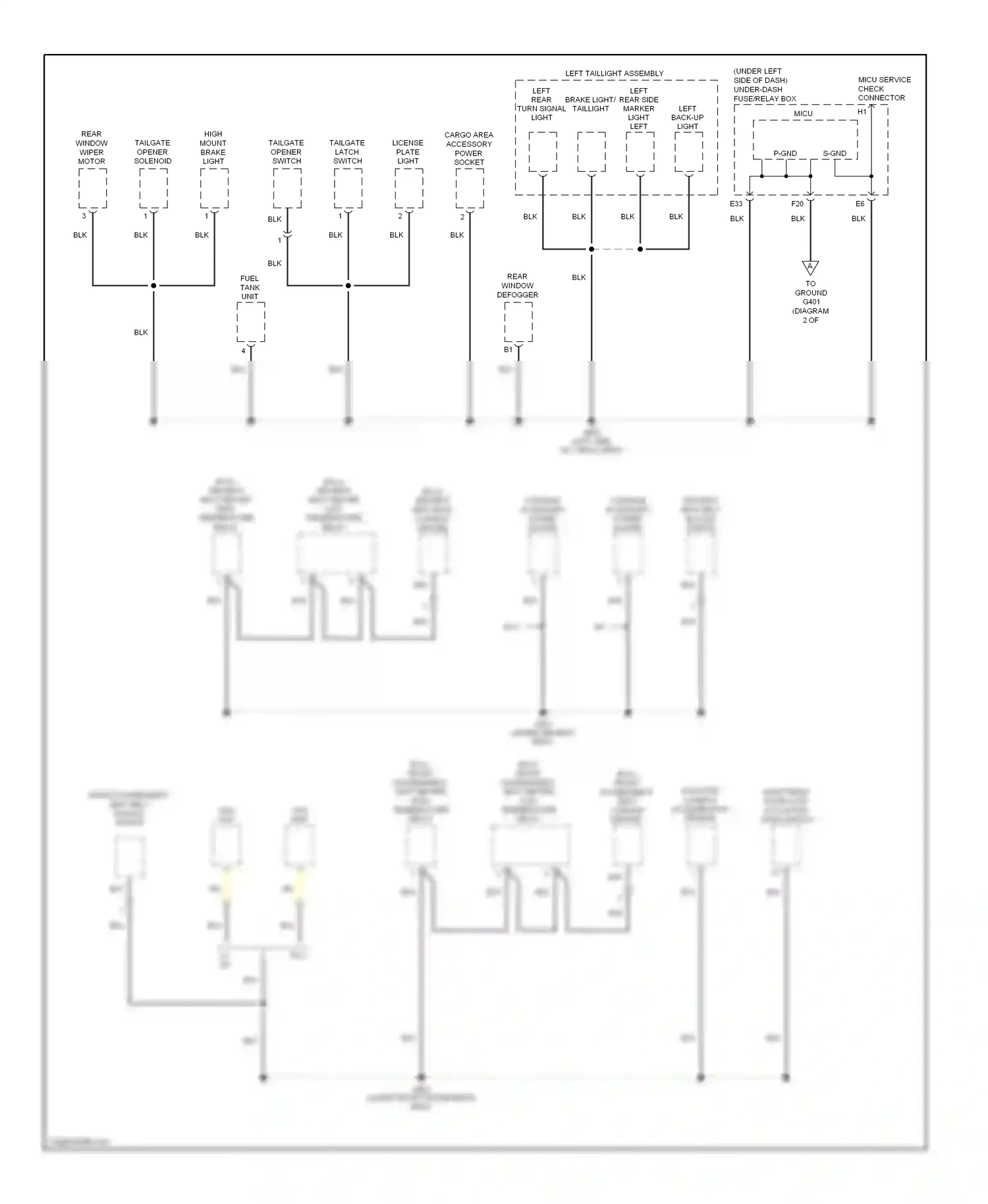 Wiring diagram left back-up light for Honda CR-V III (2006-2009) (1 of 1)