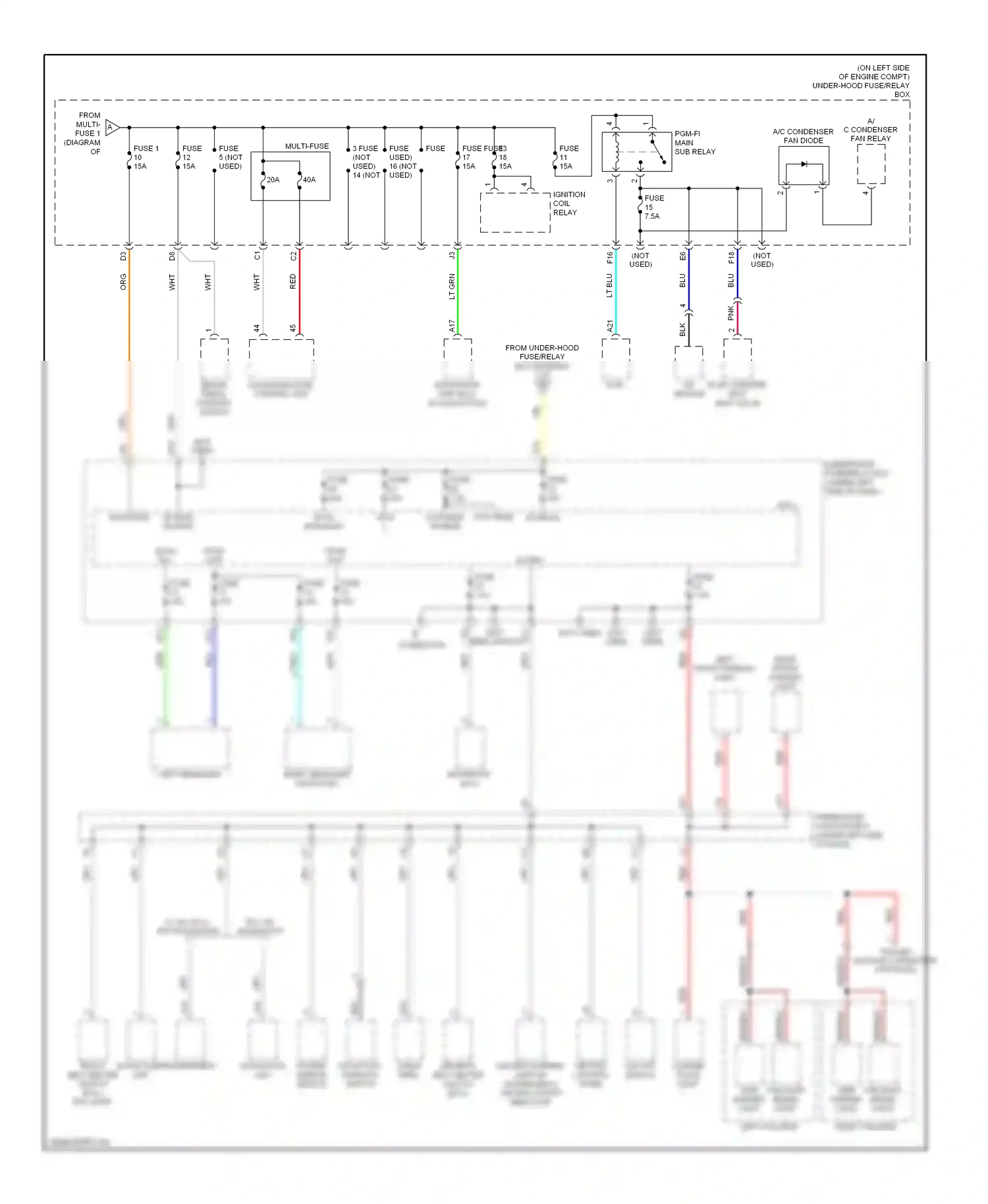 Wiring diagram left taillight for Honda CR-V III (2006-2009) (3 of 3)