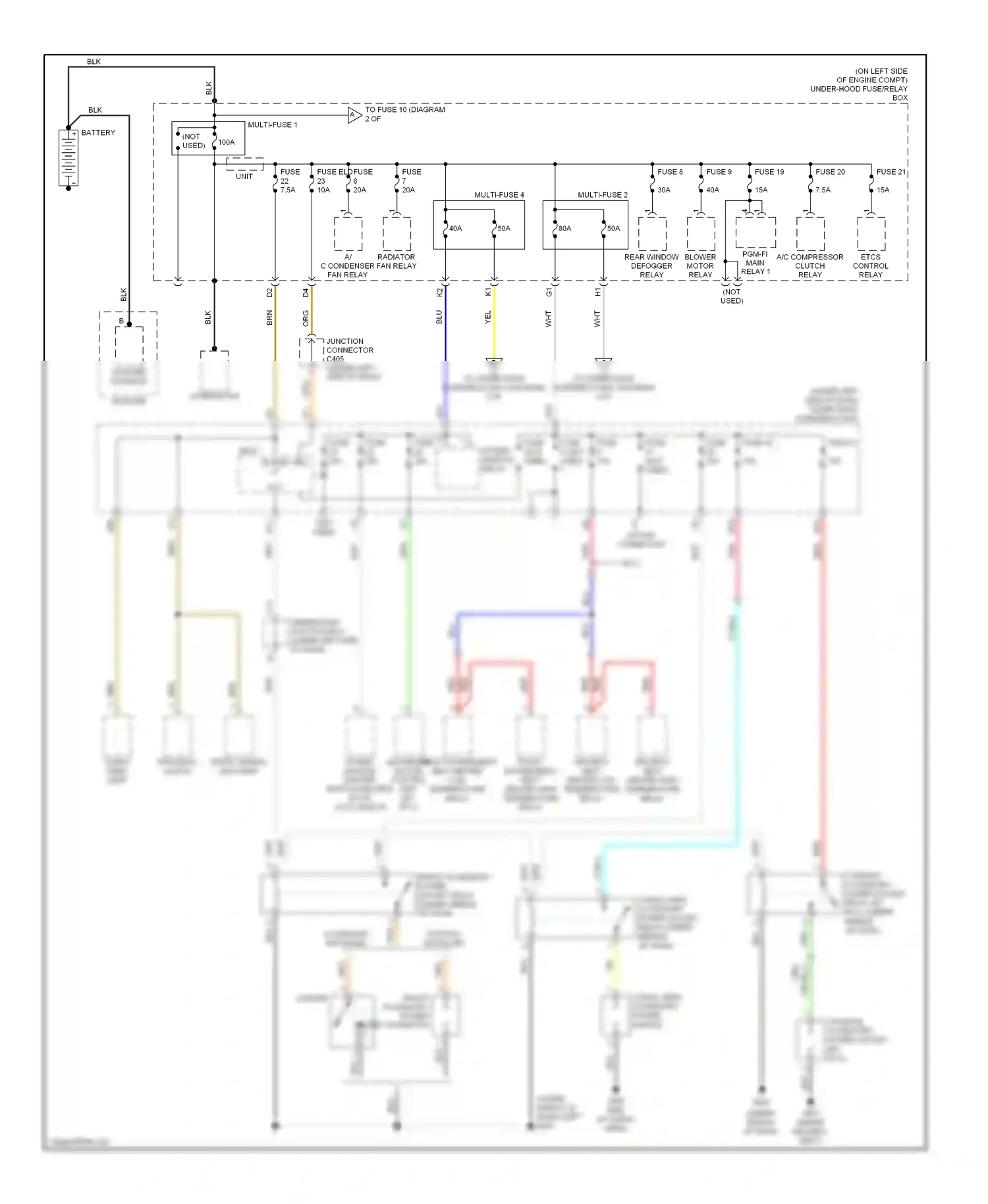 Wiring diagram lock switch for Honda CR-V III (2006-2009) (1 of 1)