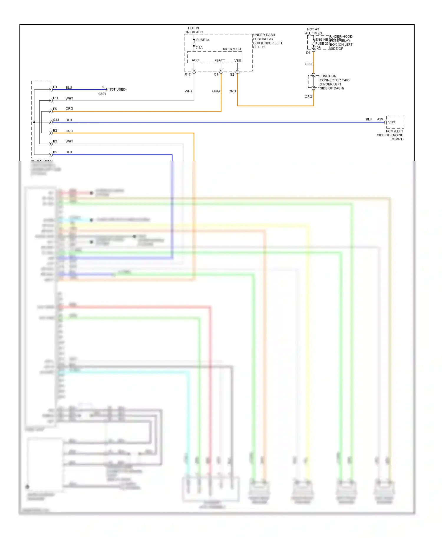Wiring diagram right front speaker left front speaker for Honda CR-V III (2006-2009) (1 of 1)