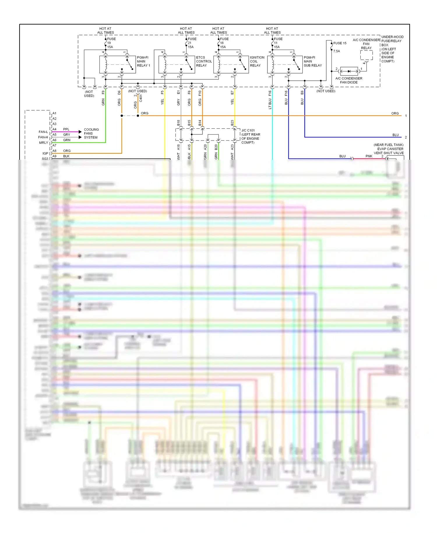 Wiring diagram shift interlock system for Honda CR-V III (2006-2009) (2 of 2)