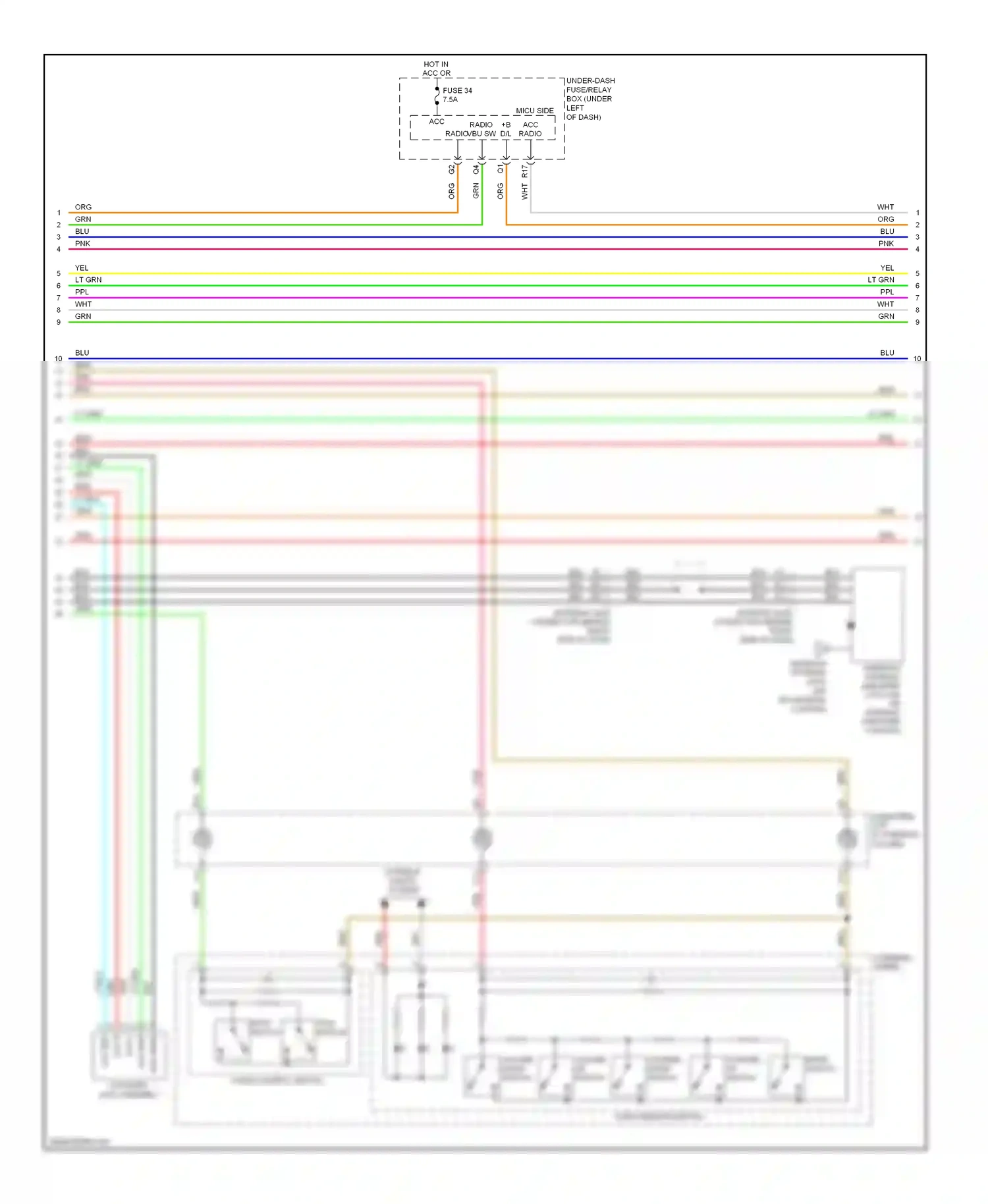Wiring diagram talk switch for Honda CR-V III (2006-2009) (1 of 2)