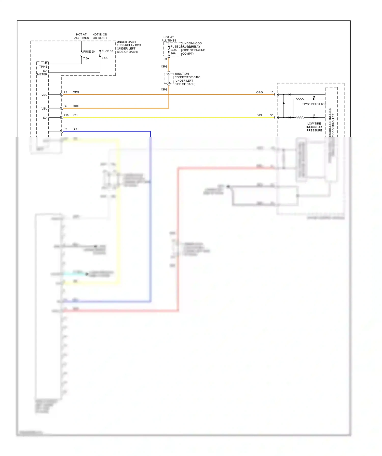 Wiring diagram tpms indicator for Honda CR-V III (2006-2009) (1 of 1)