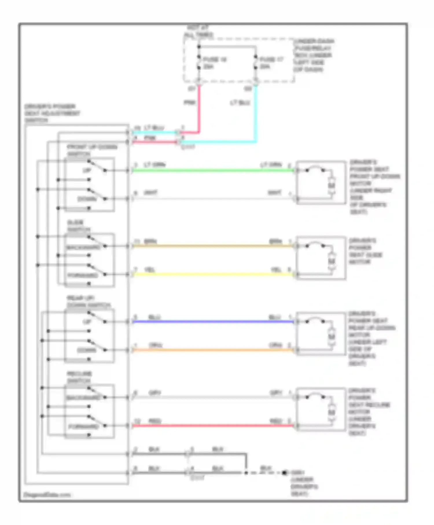 CR-V Honda IV (2011-2015): Driver power seat circuit