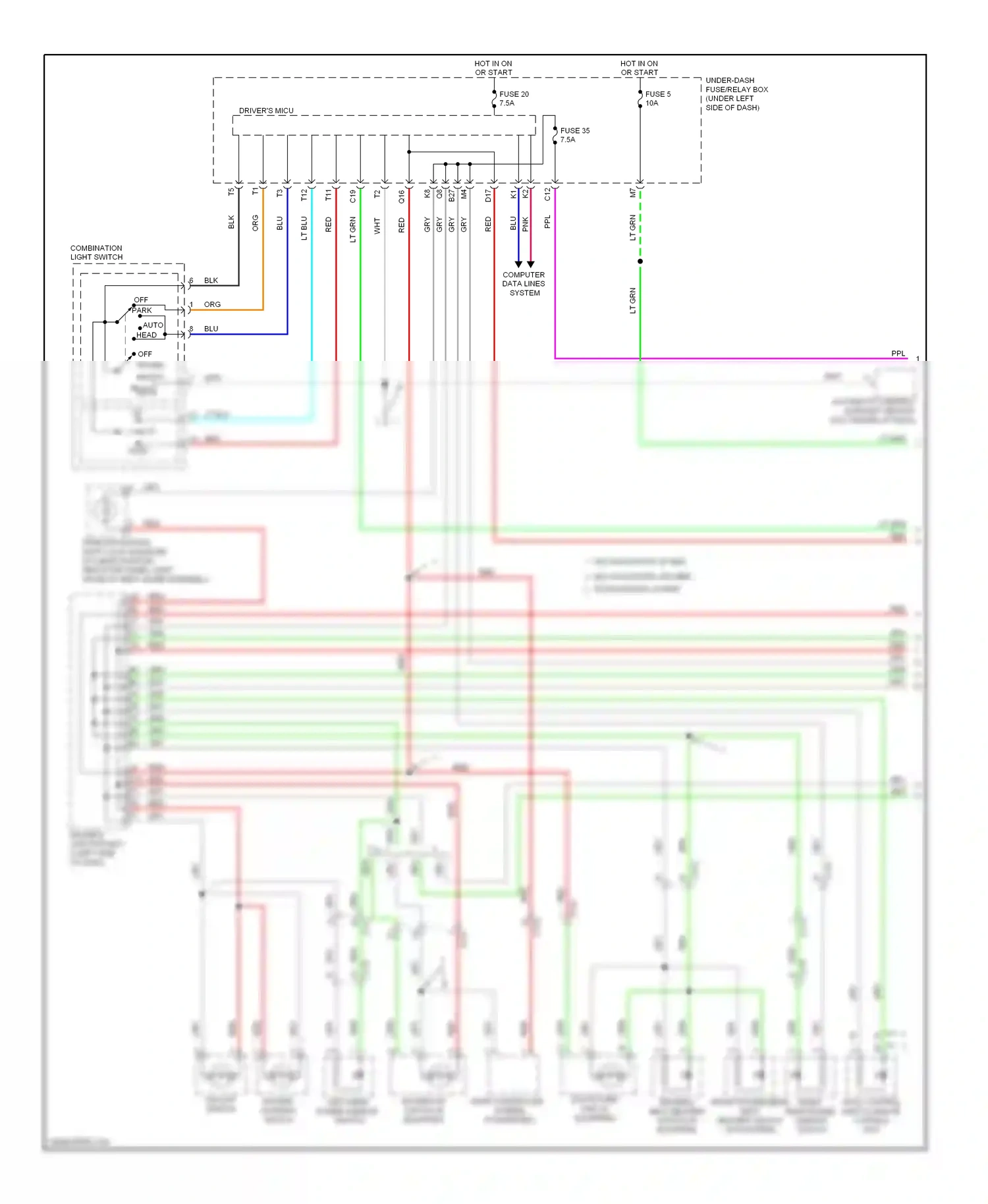 Honda CR-V IV (2011-2015) computer data lines system wiring diagram  (18 of 47)